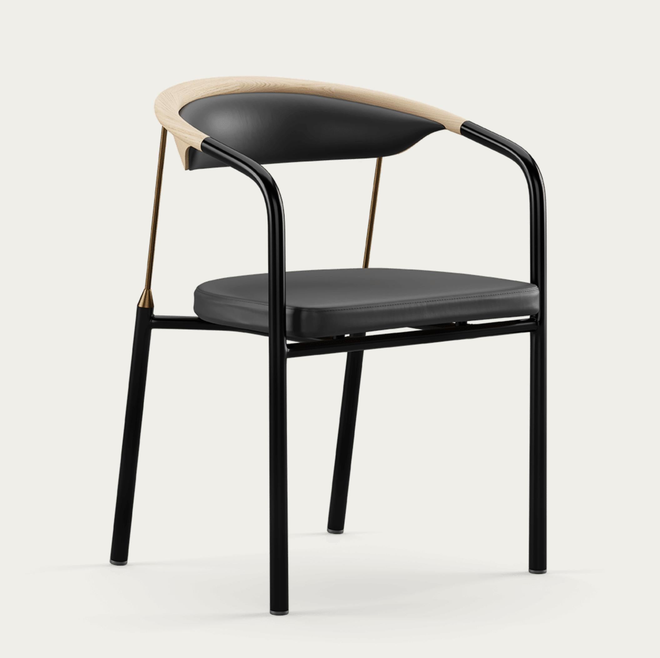 Mid-Century Modern Henrik Tengler Chairman Wood Types: Oak, Upholstery: Black For One Collection For Sale