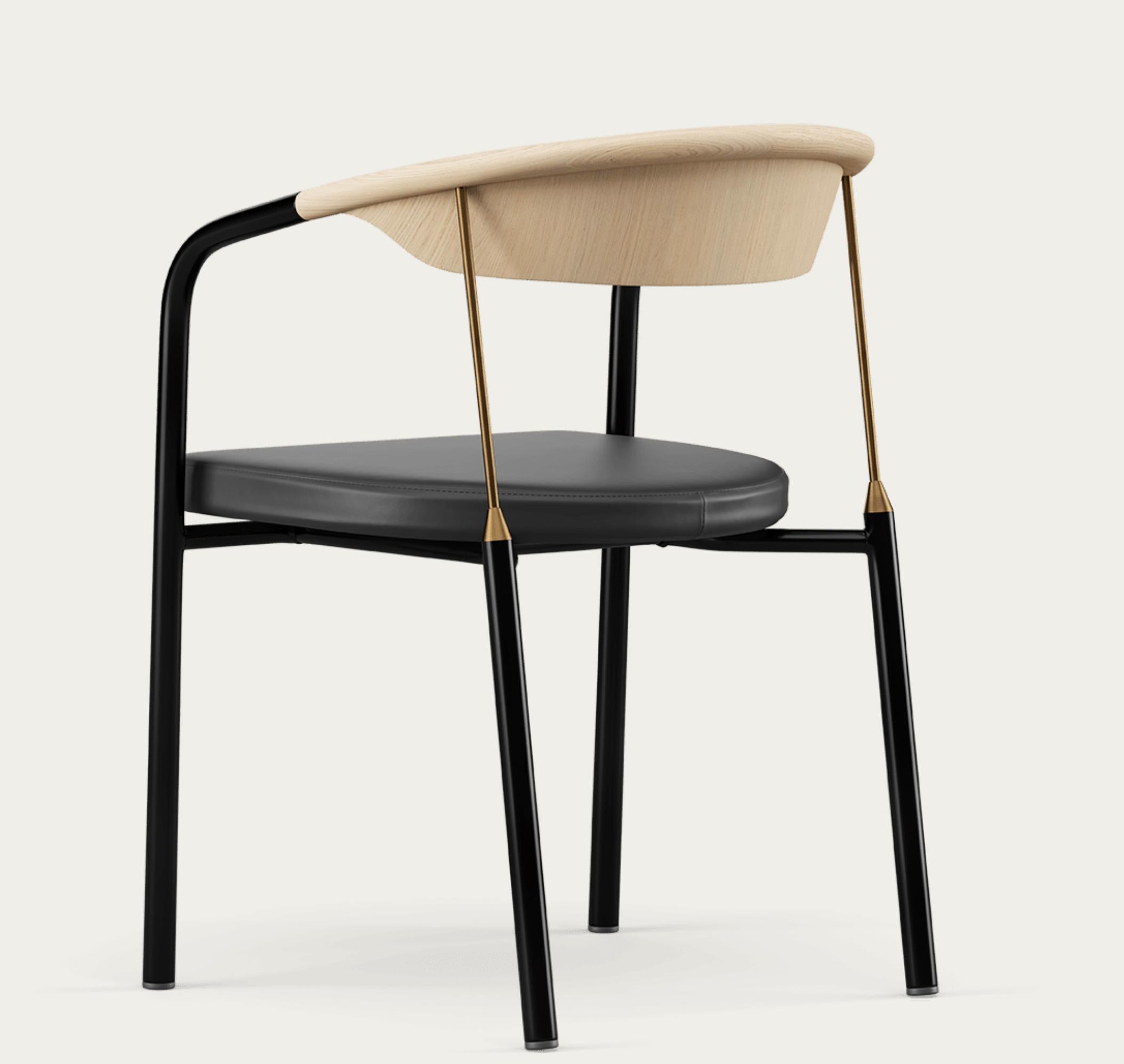 Henrik Tengler Chairman Wood Types: Oak, Upholstery: Black For One Collection In New Condition For Sale In Barcelona, Barcelona