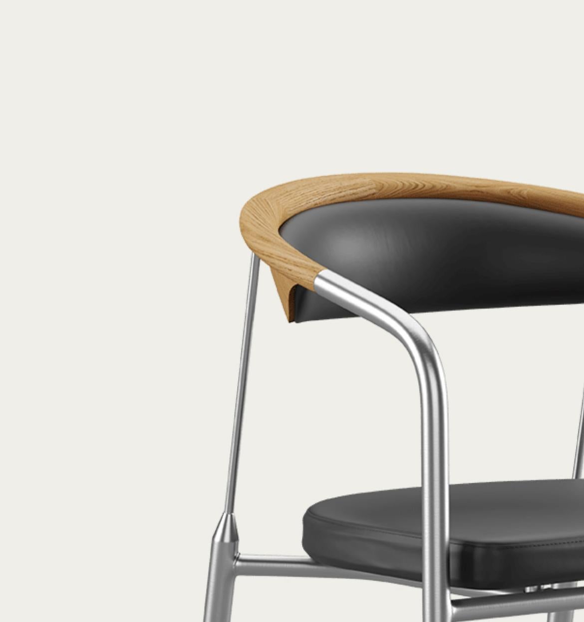 Henrik Tengler Chairman Wood Types: Oak, Upholstery: Black For One Collection In New Condition For Sale In Barcelona, Barcelona