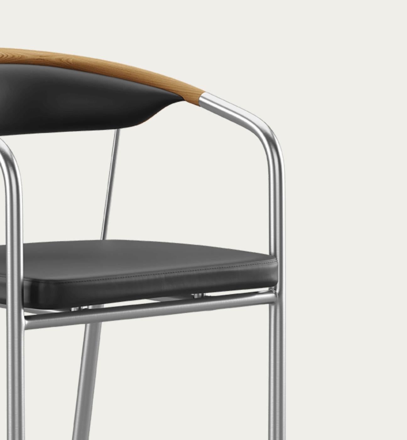 Contemporary Henrik Tengler Chairman Wood Types: Oak, Upholstery: Black For One Collection For Sale