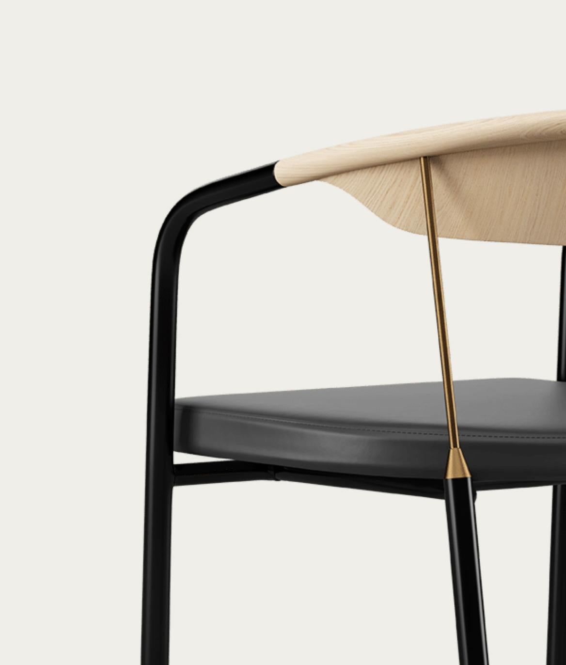 Henrik Tengler Chairman Wood Types: Oak, Upholstery: Black For One Collection For Sale 1