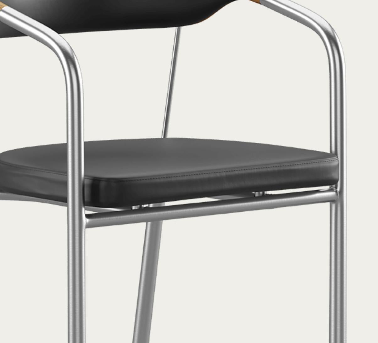 Henrik Tengler Chairman Wood Types: Oak, Upholstery: Black For One Collection For Sale 2