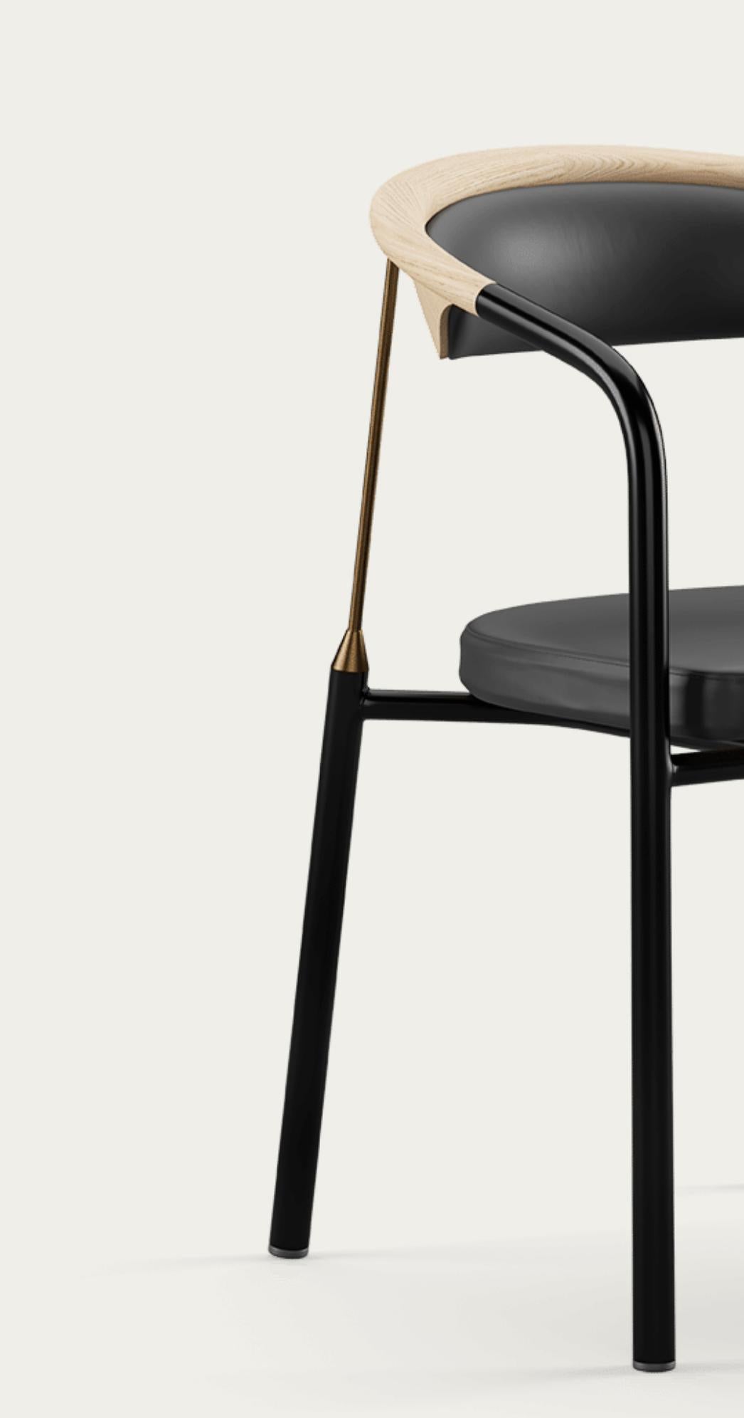 Henrik Tengler Chairman Wood Types: Oak, Upholstery: Black For One Collection For Sale 3