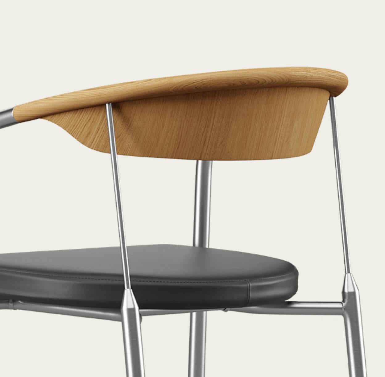 Henrik Tengler Chairman Wood Types: Oak, Upholstery: Black For One Collection For Sale 3