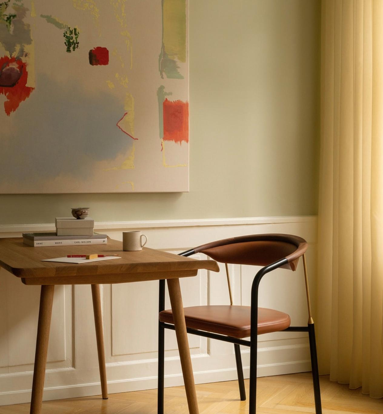 Henrik Tengler Chairman Wood Types: Oak, Upholstery: Cognac For One Collection For Sale 6