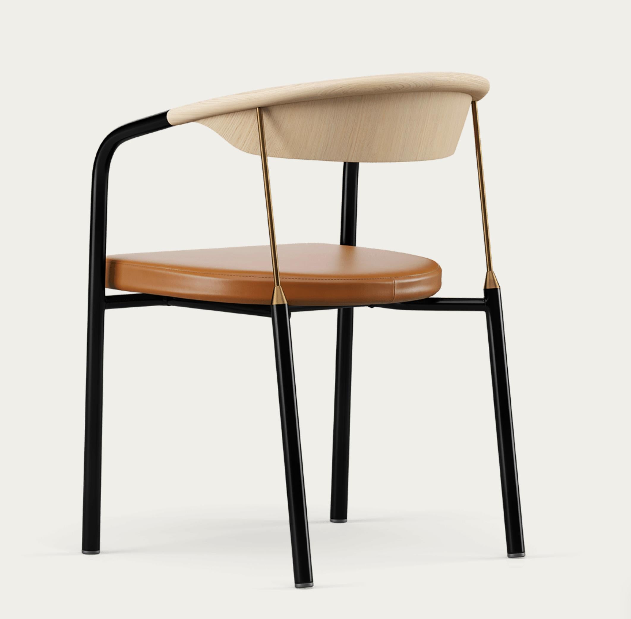 Danish Henrik Tengler Chairman Wood Types: Oak, Upholstery: Cognac For One Collection For Sale