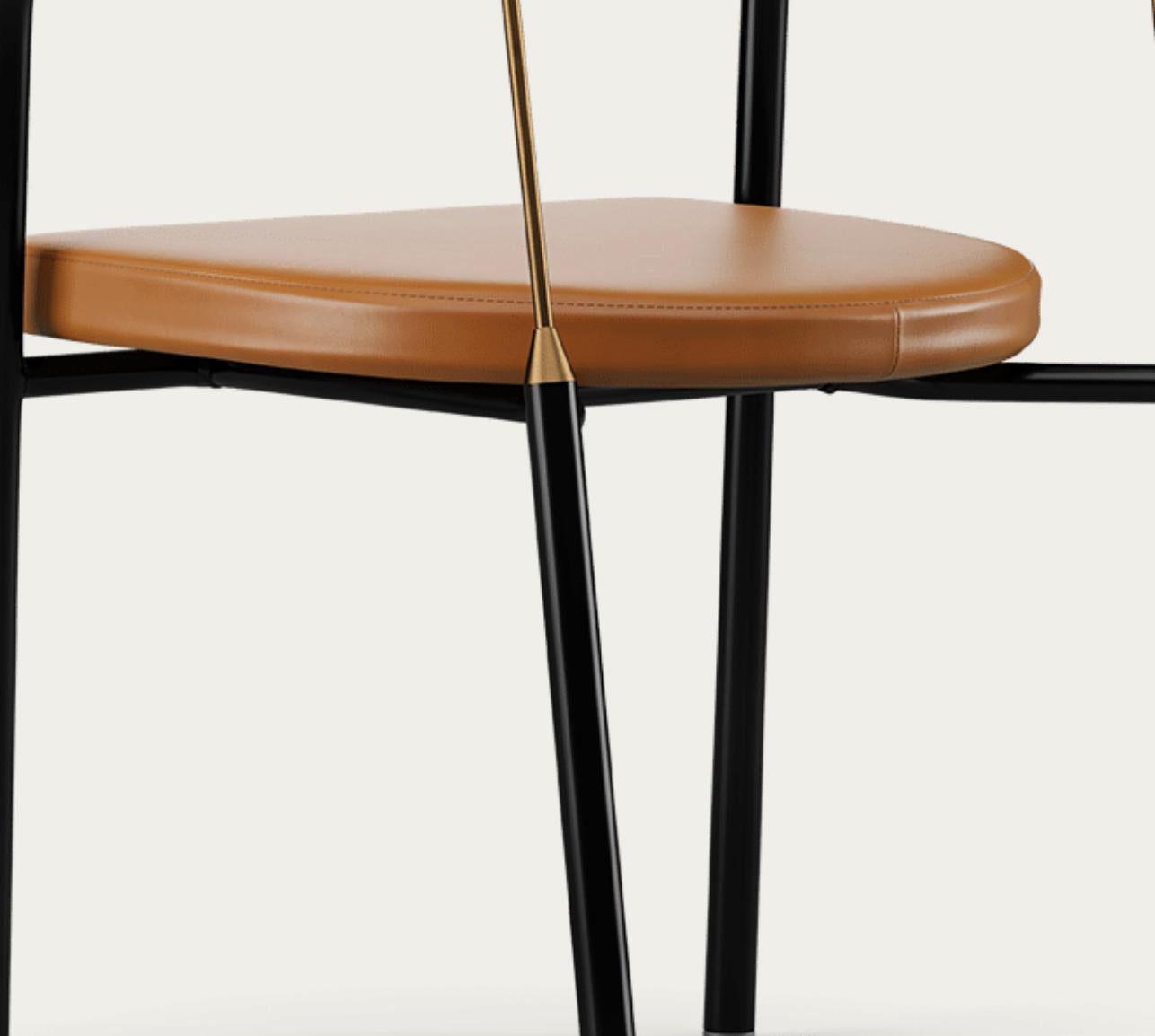 Chaise de maître Henrik Tengler Types de bois : chêne, rembourrage : cognac pour une collection unique Neuf - En vente à Barcelona, Barcelona