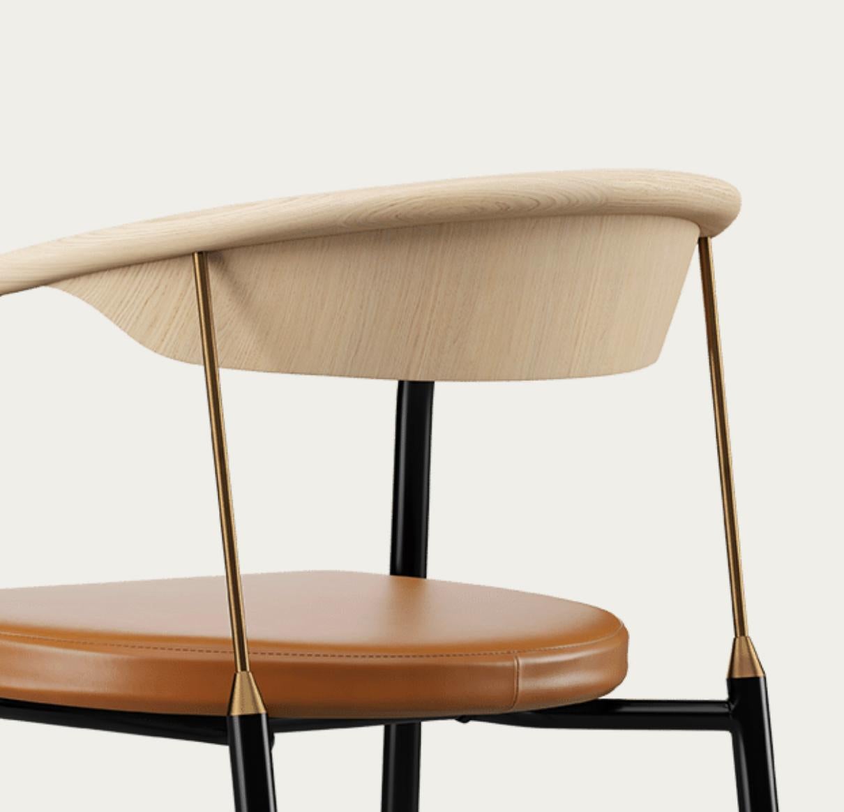 Contemporary Henrik Tengler Chairman Wood Types: Oak, Upholstery: Cognac For One Collection For Sale