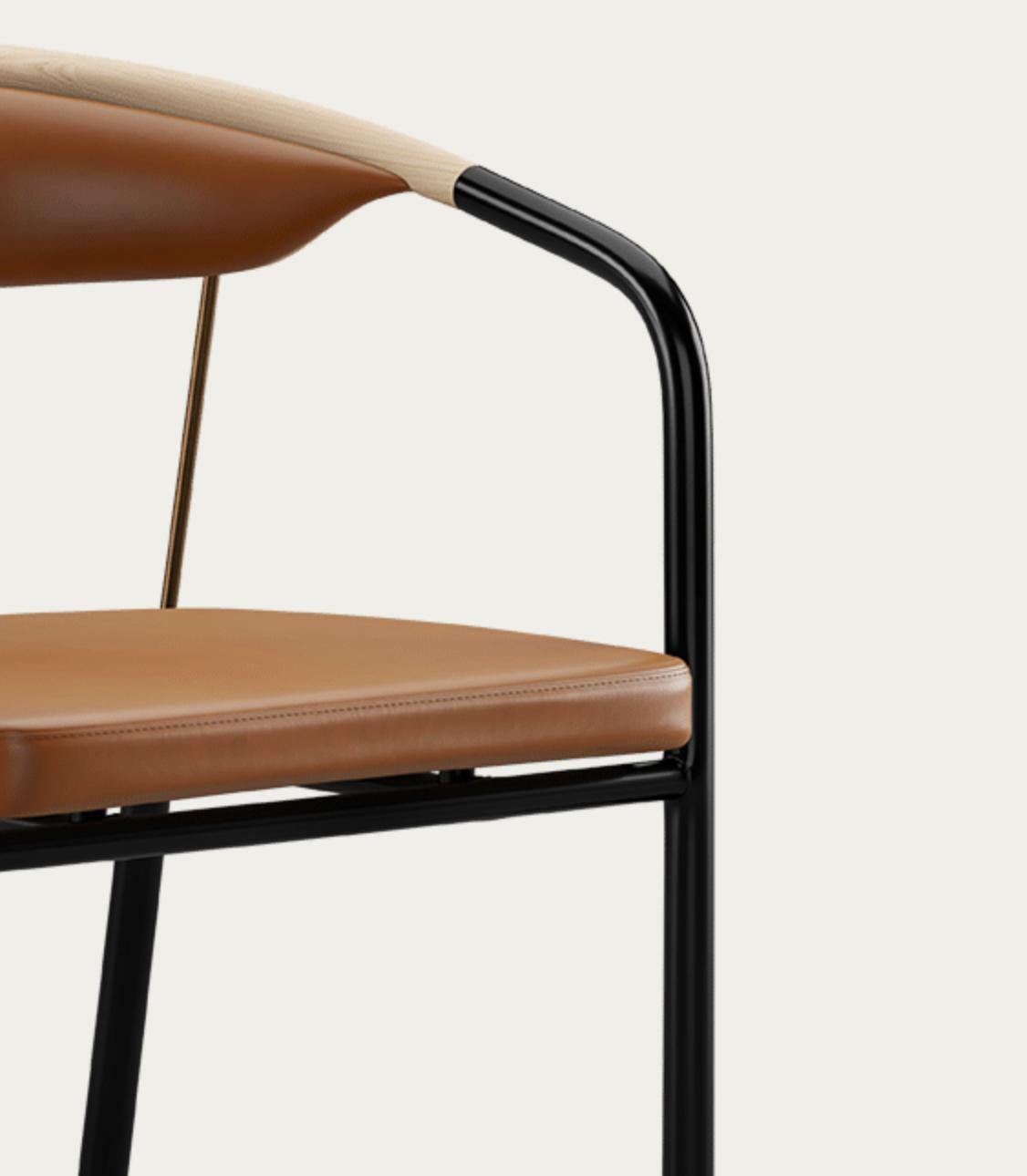 Henrik Tengler Chairman Wood Types: Oak, Upholstery: Cognac For One Collection For Sale 2