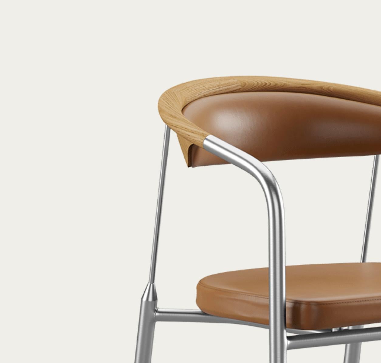 Chaise de maître Henrik Tengler Types de bois : chêne, rembourrage : cognac pour une collection unique en vente 2
