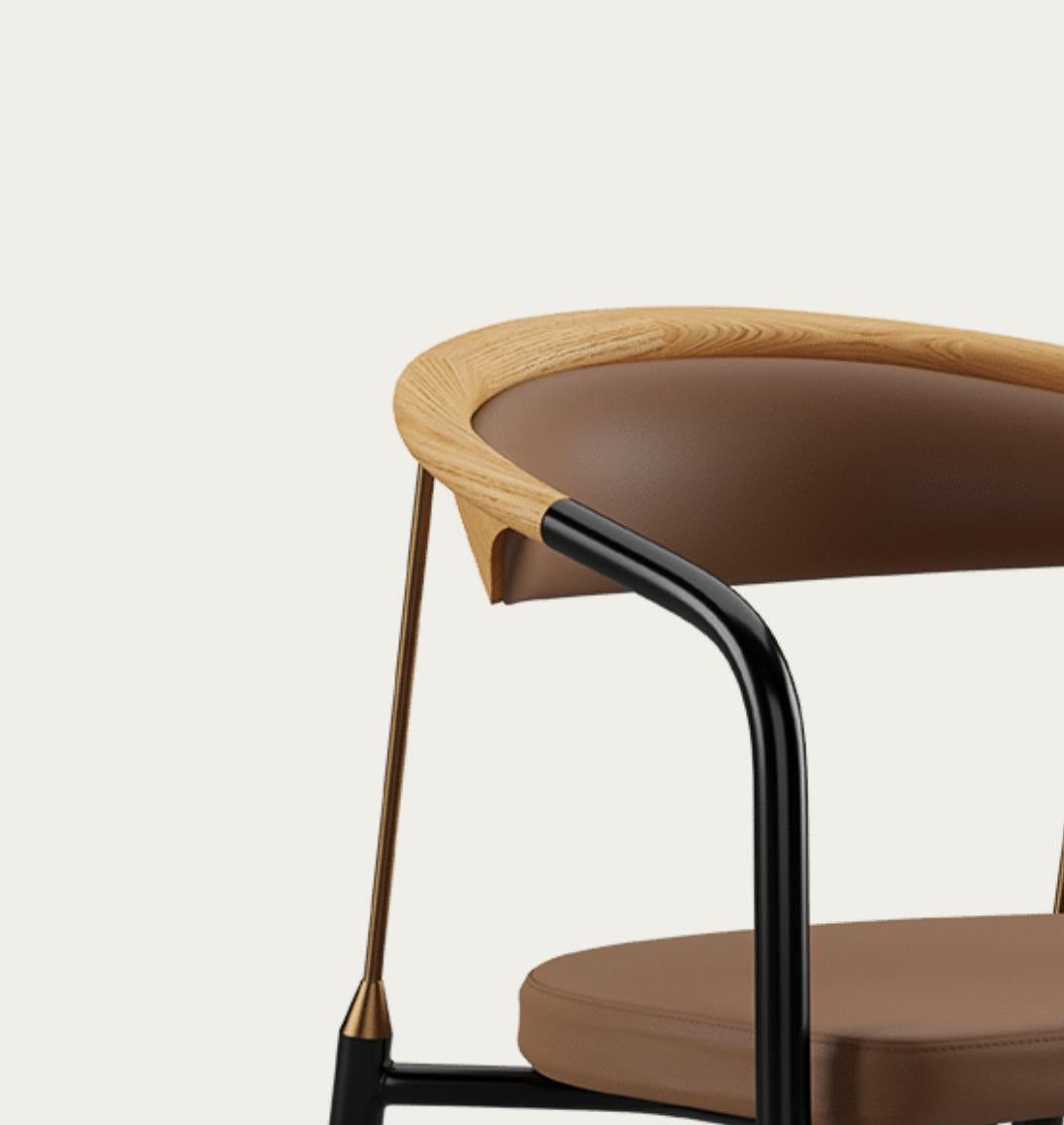 Henrik Tengler Chairman Wood Types: Oak Upholstery: Umber For One Collection For Sale 4