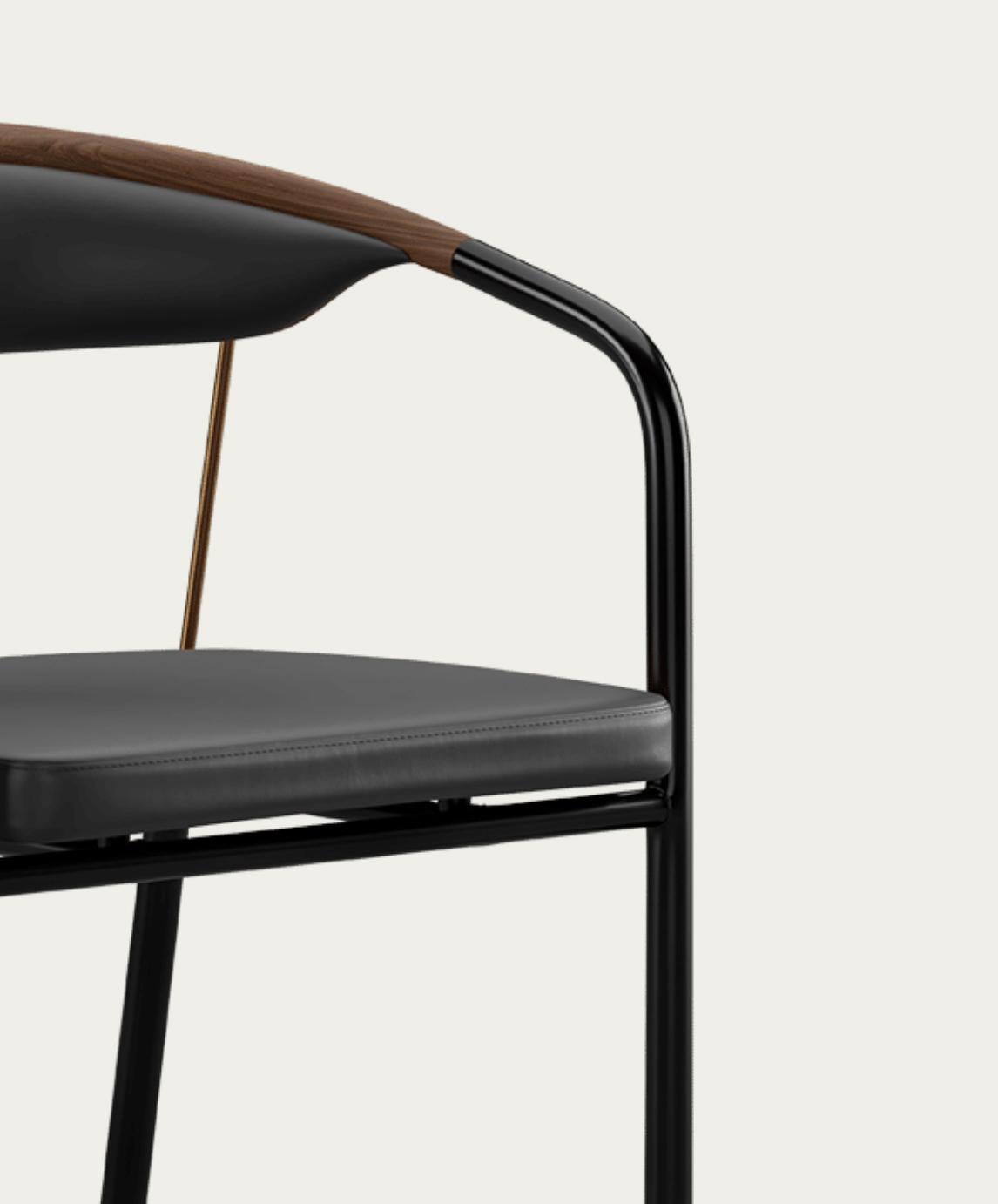 Henrik Tengler Chairman Wood Types: Walnut Upholstery: Black For One Collection For Sale 4