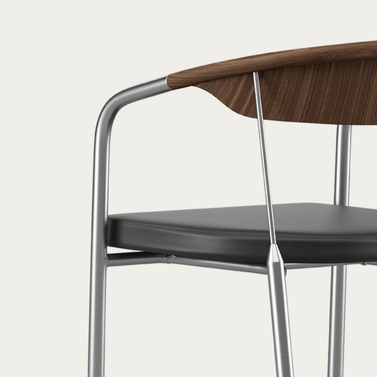 Henrik Tengler Chairman Wood Types: Walnut Upholstery: Black For One Collection For Sale 4