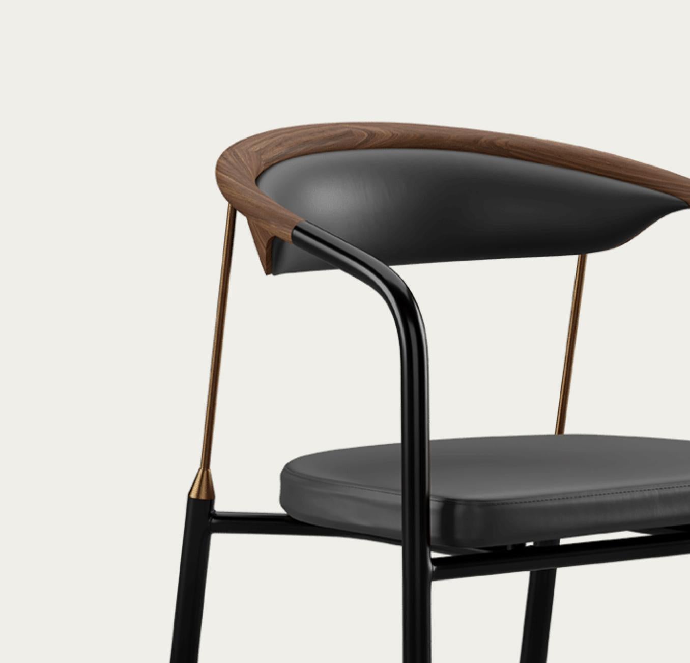 Henrik Tengler Chairman Wood Types: Walnut Upholstery: Black For One Collection For Sale 5