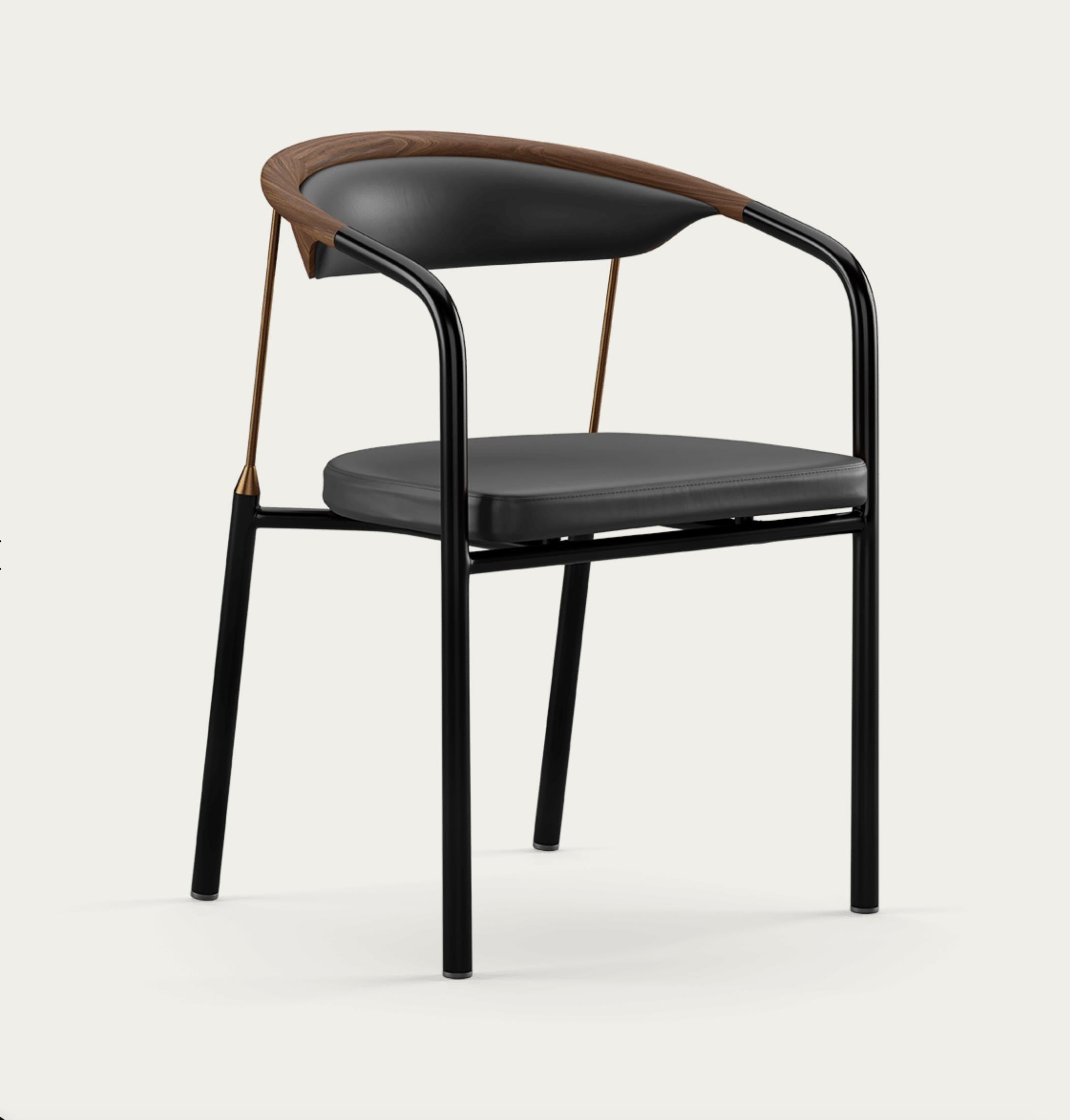Mid-Century Modern Henrik Tengler Chairman Wood Types: Walnut Upholstery: Black For One Collection For Sale