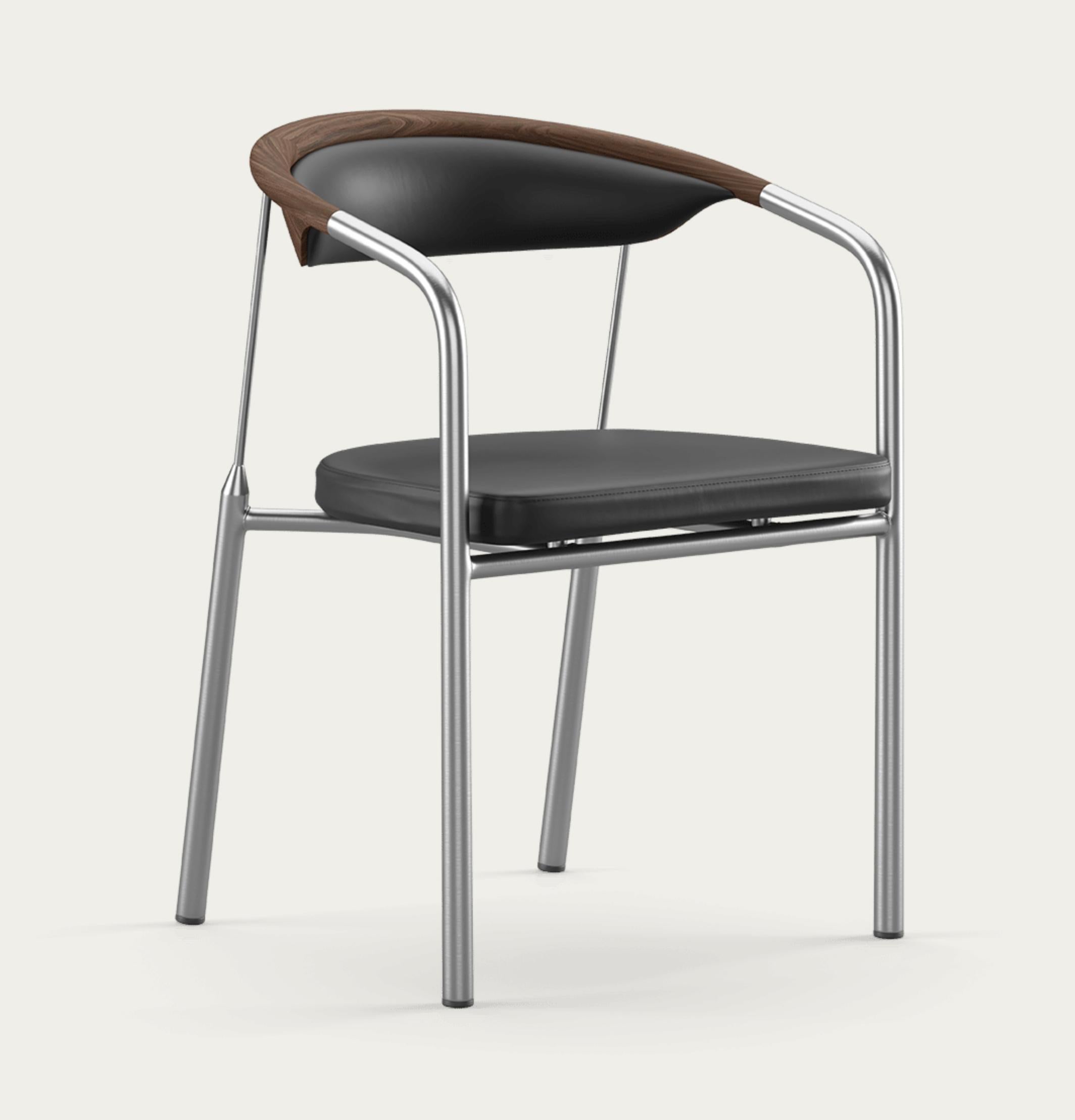Mid-Century Modern Henrik Tengler Chairman Wood Types: Walnut Upholstery: Black For One Collection For Sale