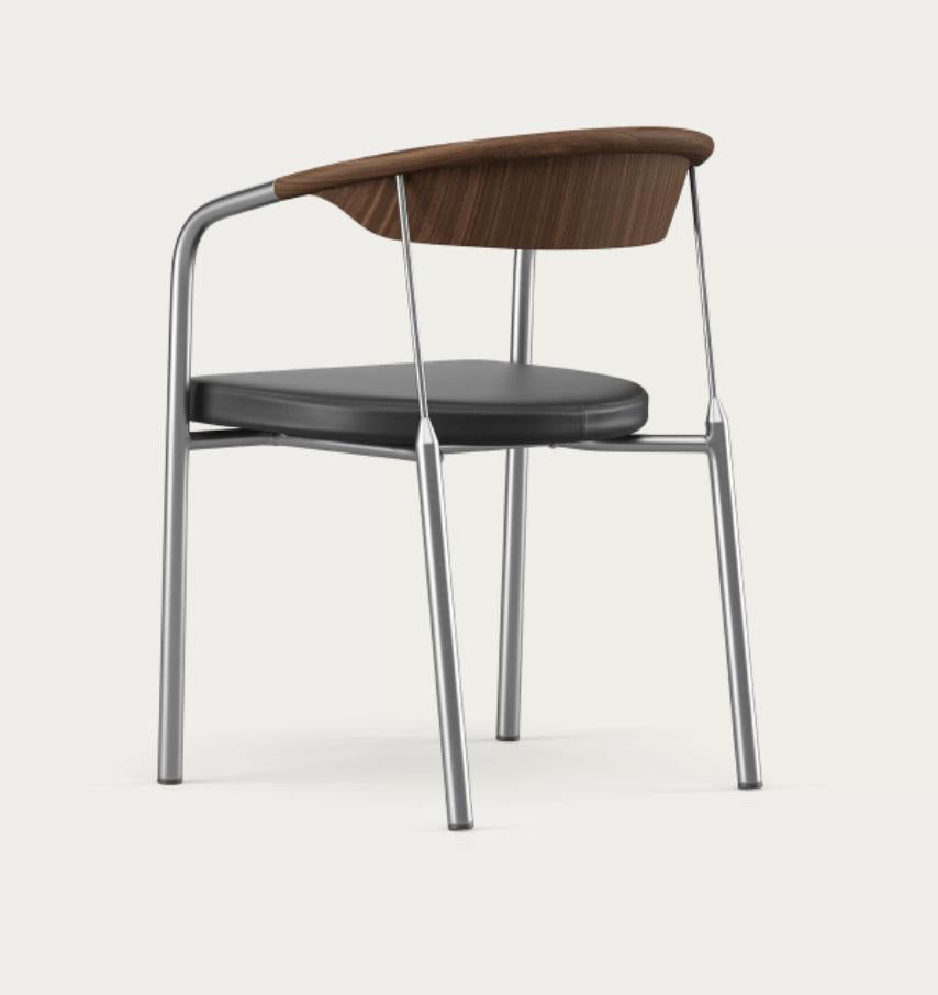 Danish Henrik Tengler Chairman Wood Types: Walnut Upholstery: Black For One Collection For Sale