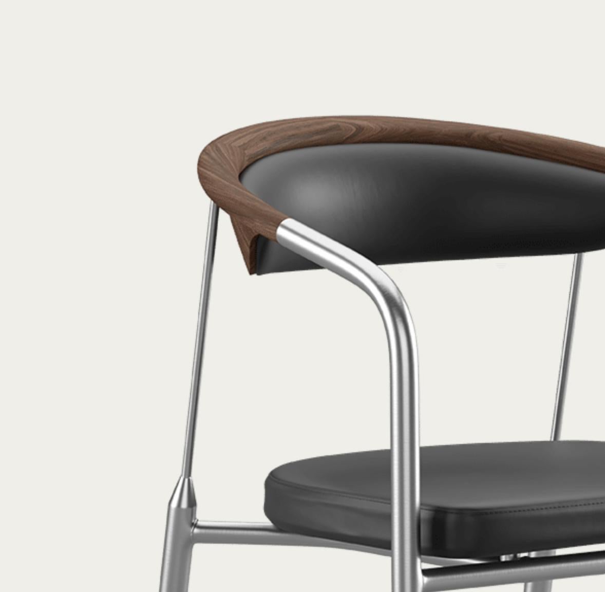 Henrik Tengler Chairman Wood Types: Walnut Upholstery: Black For One Collection In New Condition For Sale In Barcelona, Barcelona