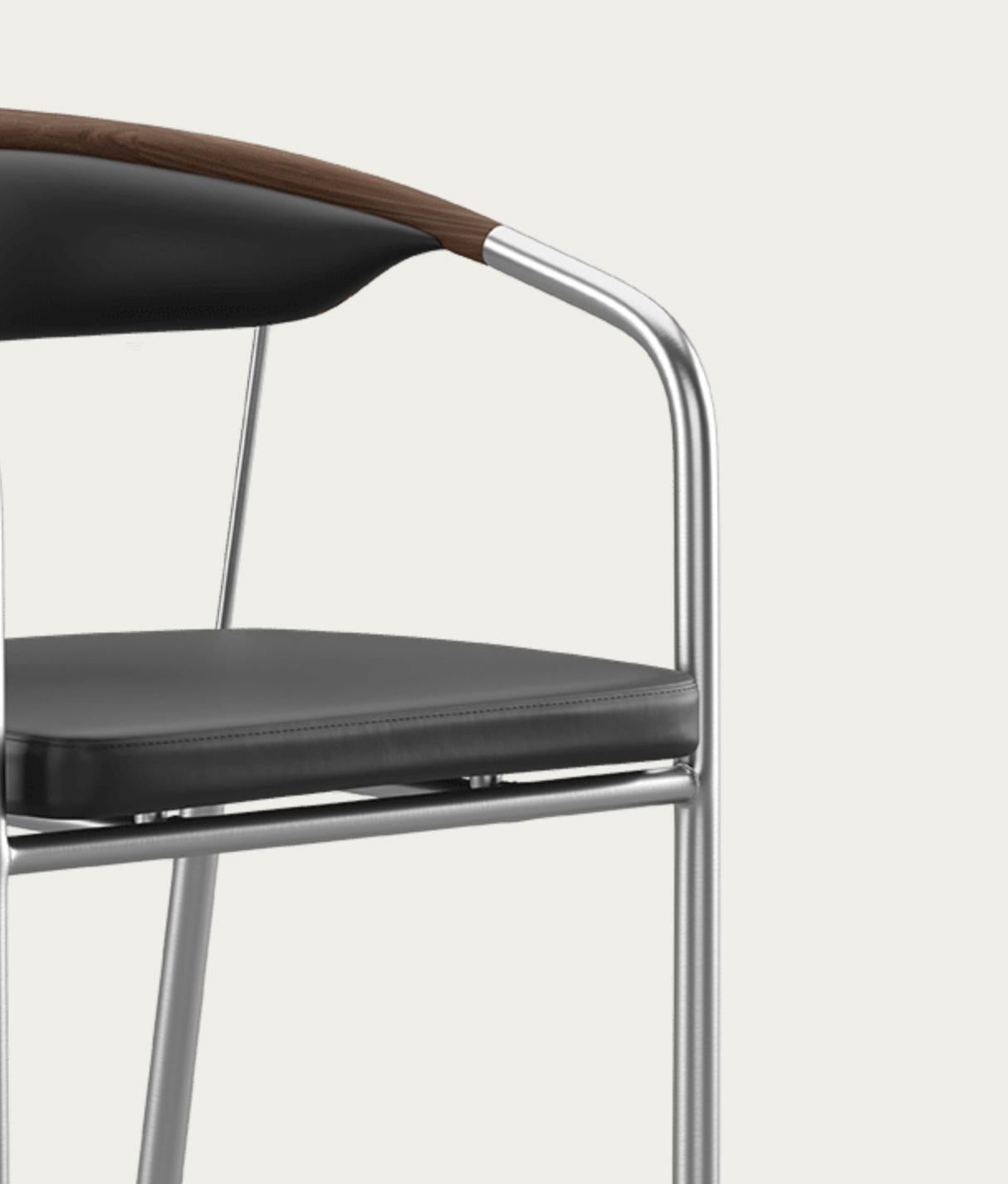 Contemporary Henrik Tengler Chairman Wood Types: Walnut Upholstery: Black For One Collection For Sale