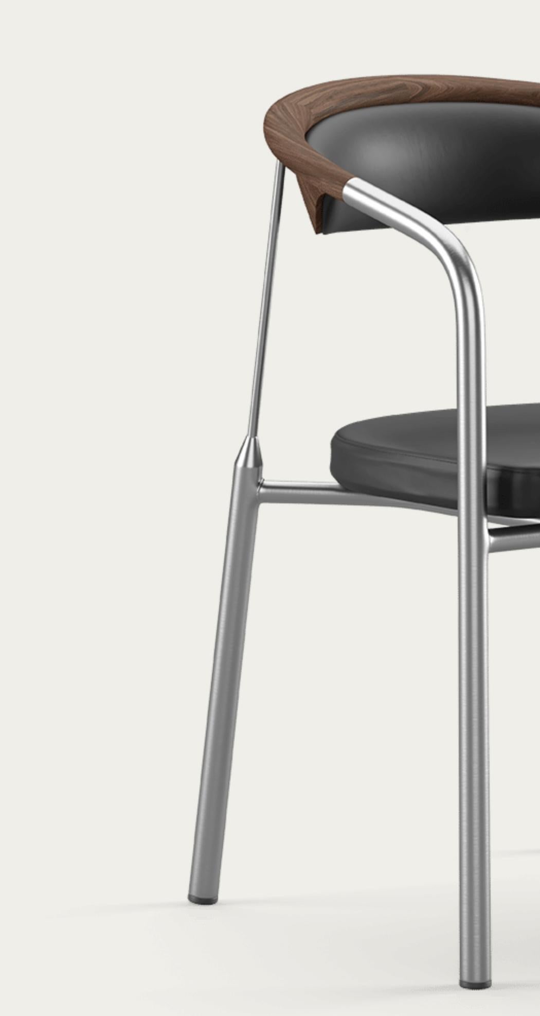 Henrik Tengler Chairman Wood Types: Walnut Upholstery: Black For One Collection For Sale 1