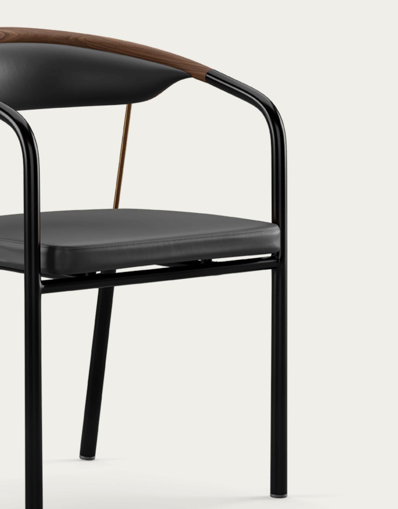 Henrik Tengler Chairman Wood Types: Walnut Upholstery: Black For One Collection For Sale 2