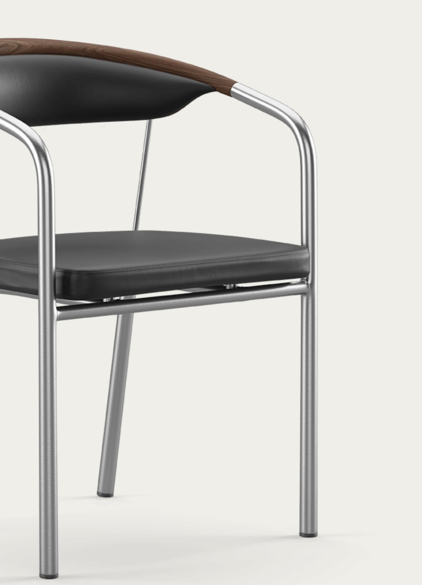 Henrik Tengler Chairman Wood Types: Walnut Upholstery: Black For One Collection For Sale 2