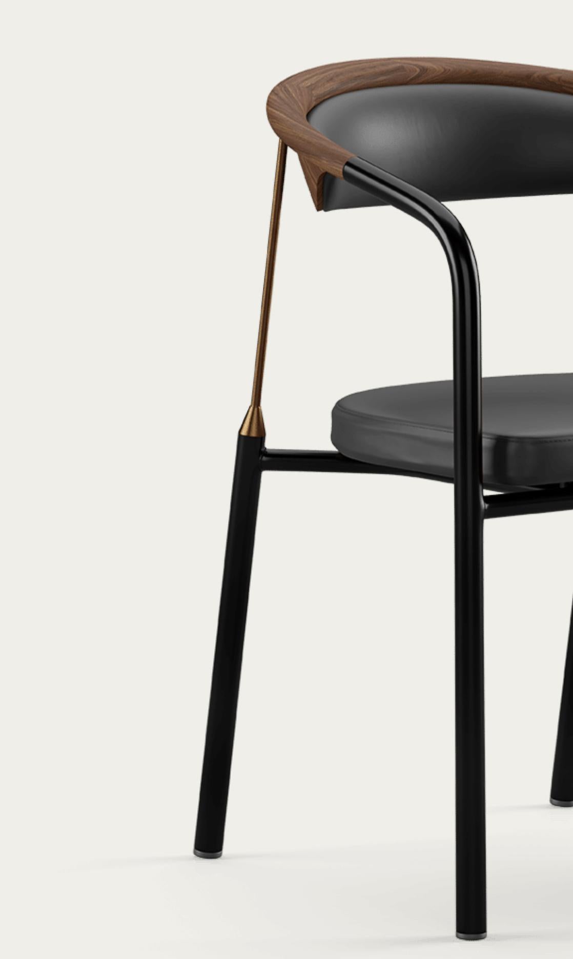 Henrik Tengler Chairman Wood Types: Walnut Upholstery: Black For One Collection For Sale 3