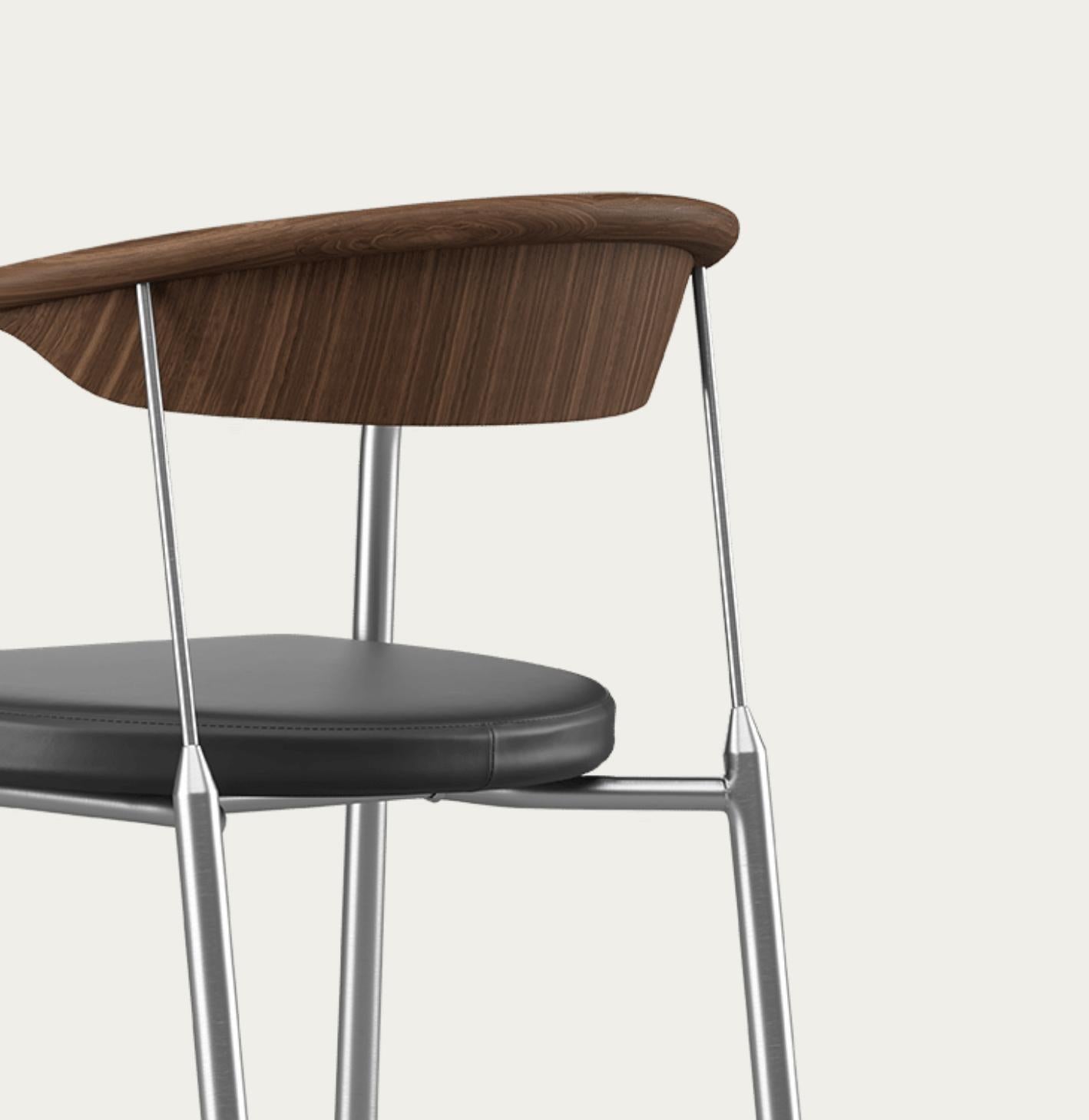Henrik Tengler Chairman Wood Types: Walnut Upholstery: Black For One Collection For Sale 3