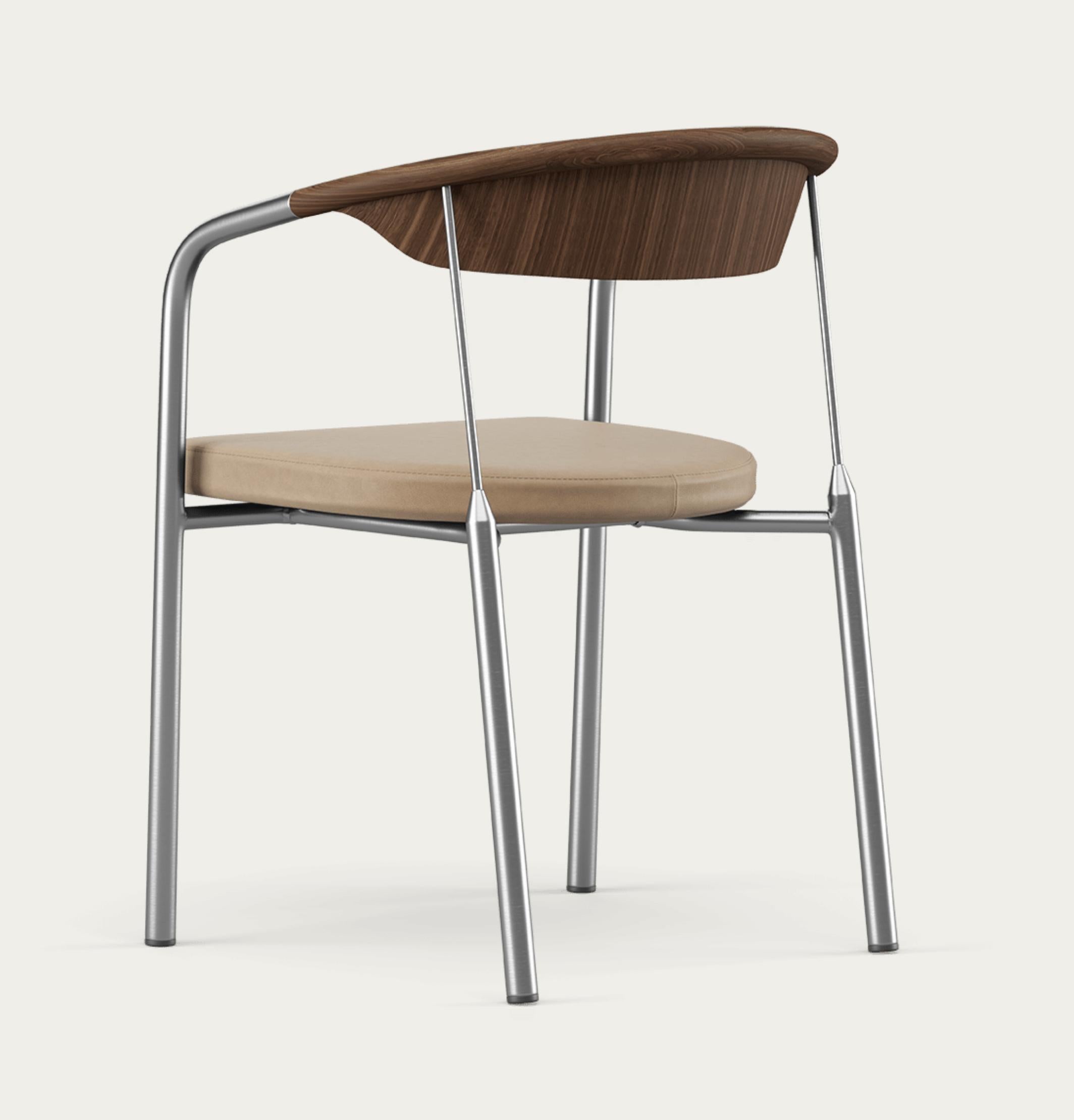 Mid-Century moderno Sedia Henrik Tengler Tipi di legno: Noce Rivestimento: Lime For One Collection'S in vendita