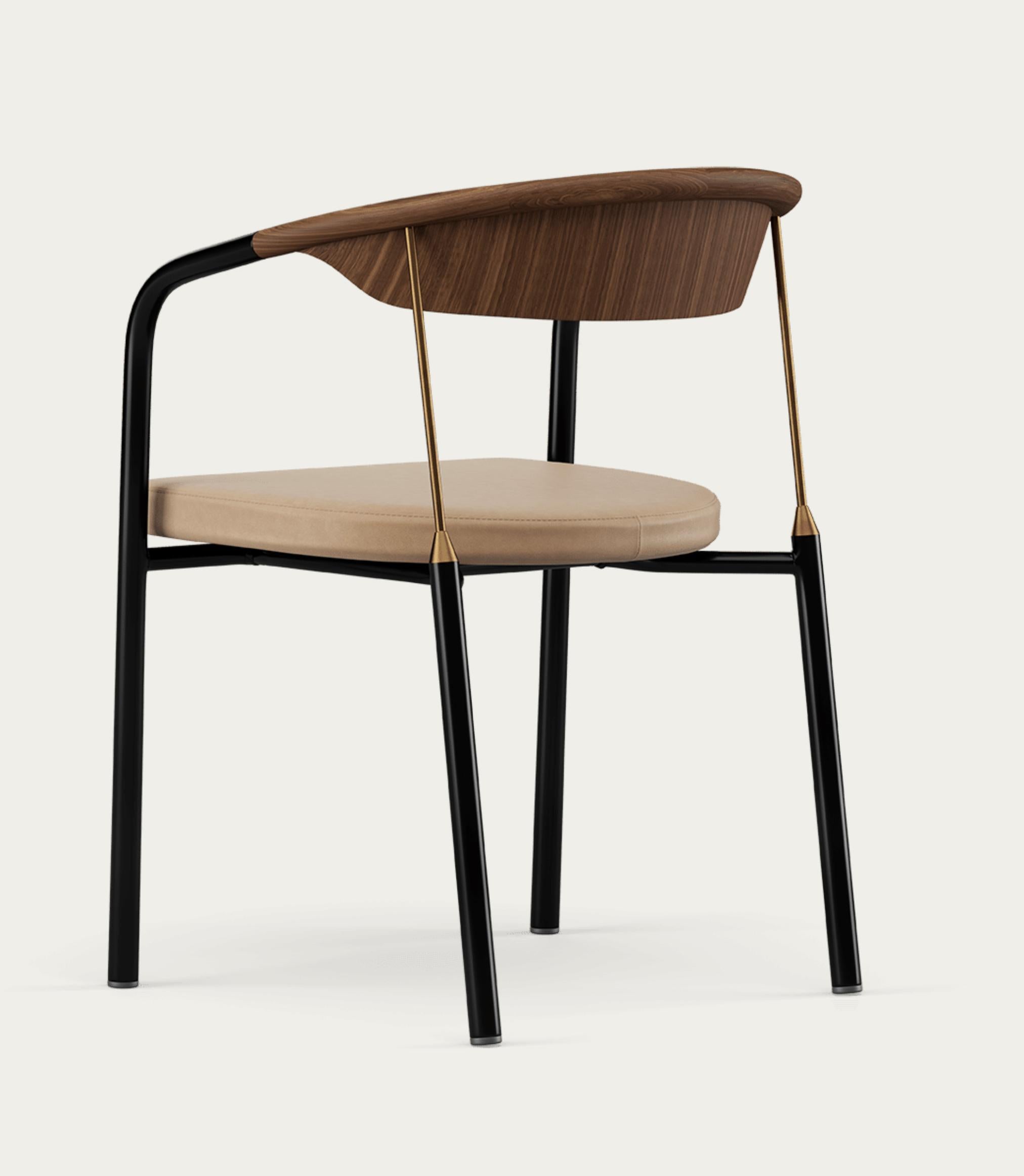 Mid-Century moderno Sedia Henrik Tengler Tipi di legno: Noce Rivestimento: Lime For One Collection'S in vendita