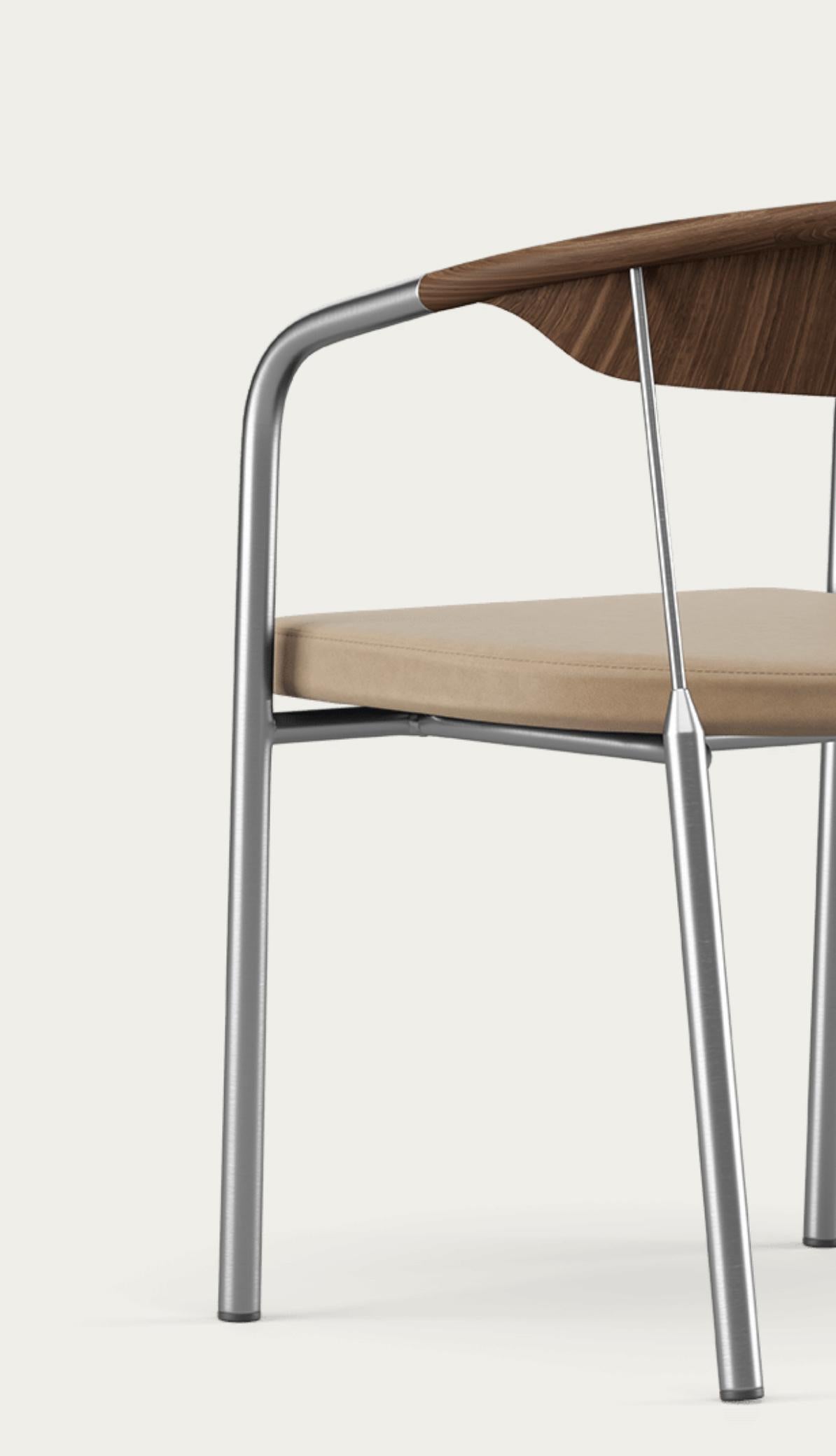 Legno Sedia Henrik Tengler Tipi di legno: Noce Rivestimento: Lime For One Collection'S in vendita