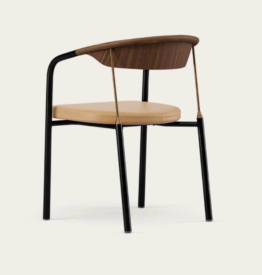 Mid-Century moderno Presidente Henrik Tengler Tipi di legno: Noce, Rivestimento: Sabbia For One Collectional in vendita