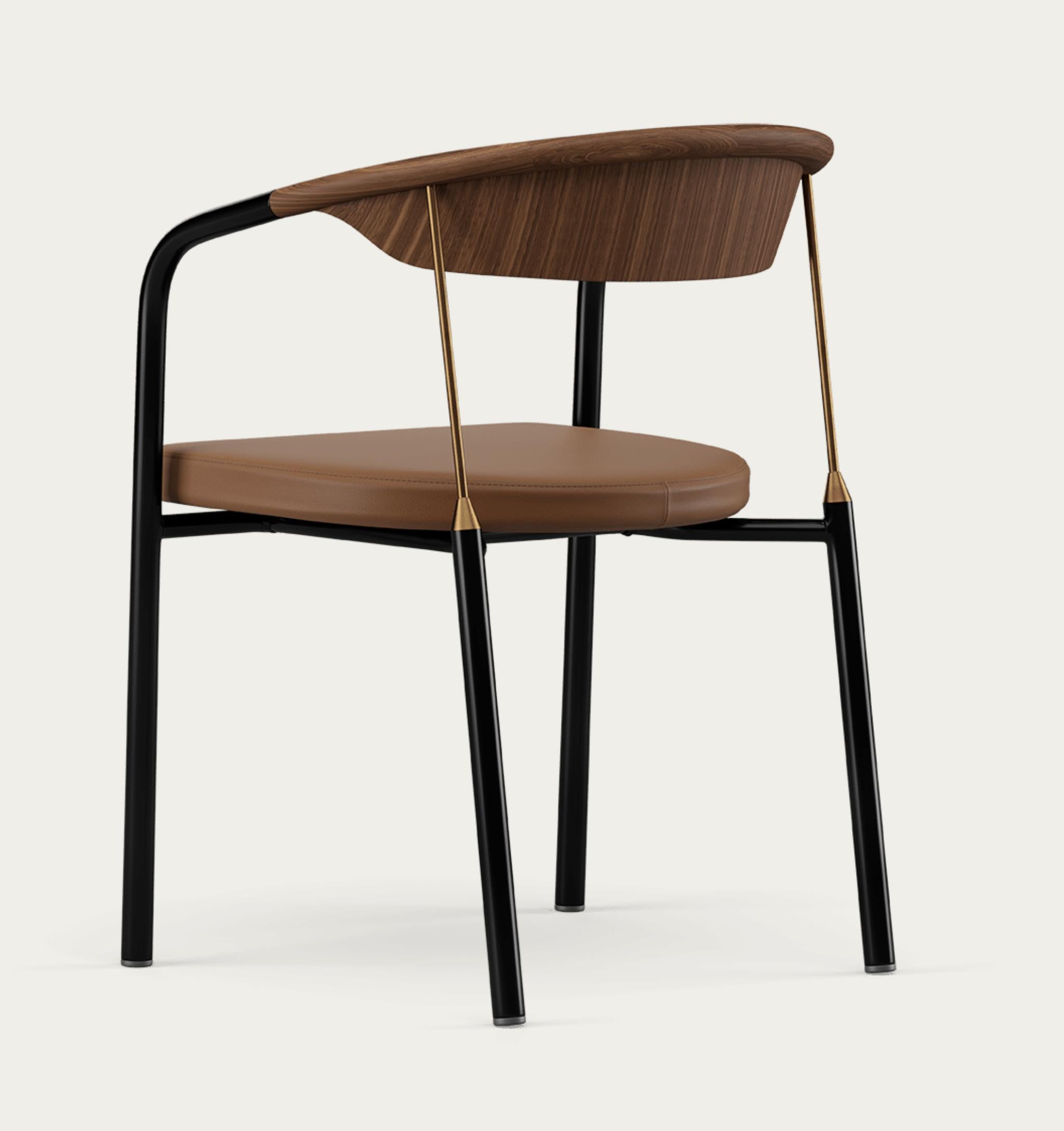 Henrik Tengler Chairman Wood Types: Walnut Upholstery: Umber For One Collection In New Condition For Sale In Barcelona, Barcelona