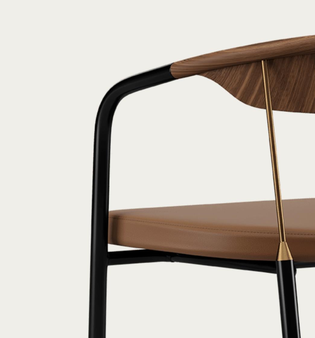 Contemporary Henrik Tengler Chairman Wood Types: Walnut Upholstery: Umber For One Collection For Sale