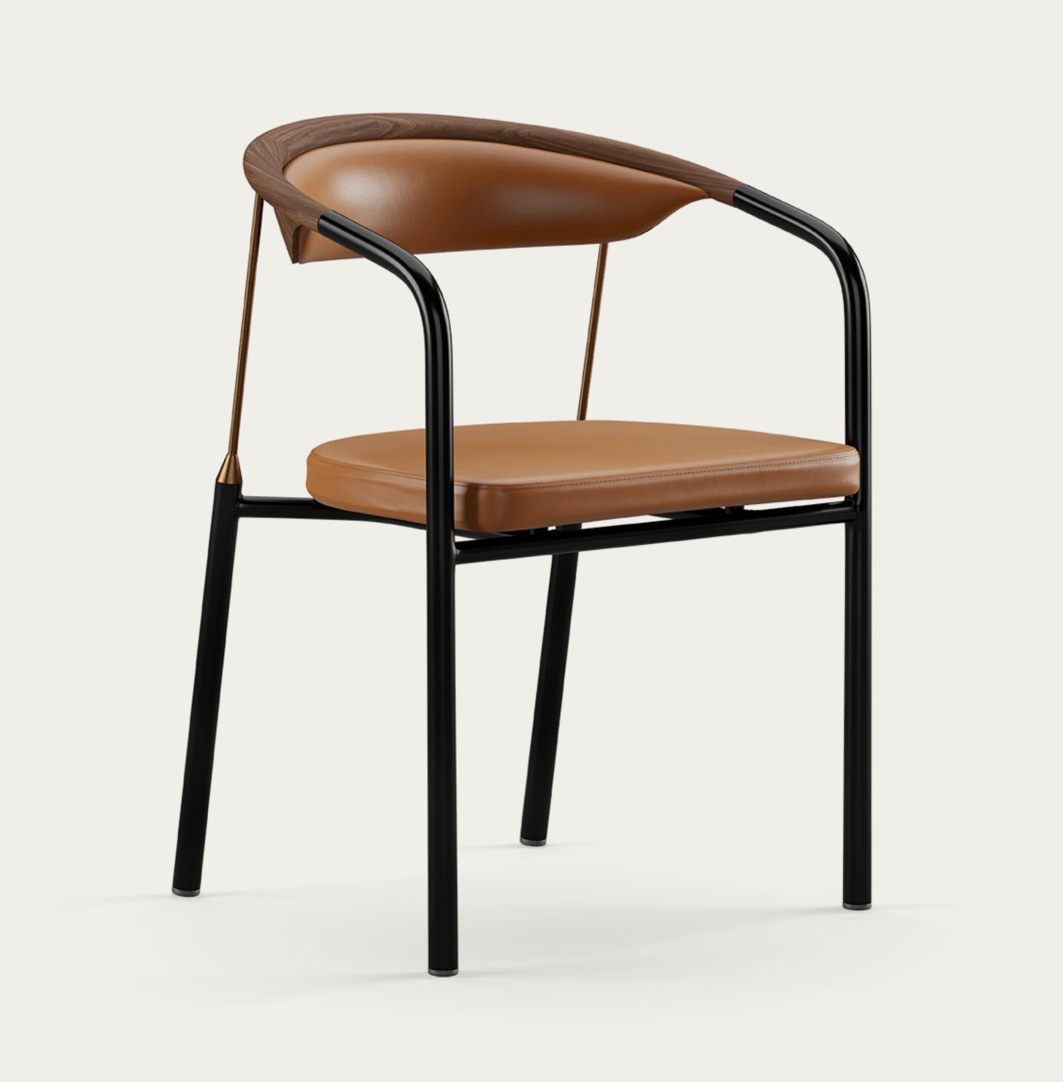 Mid-Century Modern Henrik Tengler Chairman Wood Types: Walnut Upholstery:Cognac For One Collection For Sale