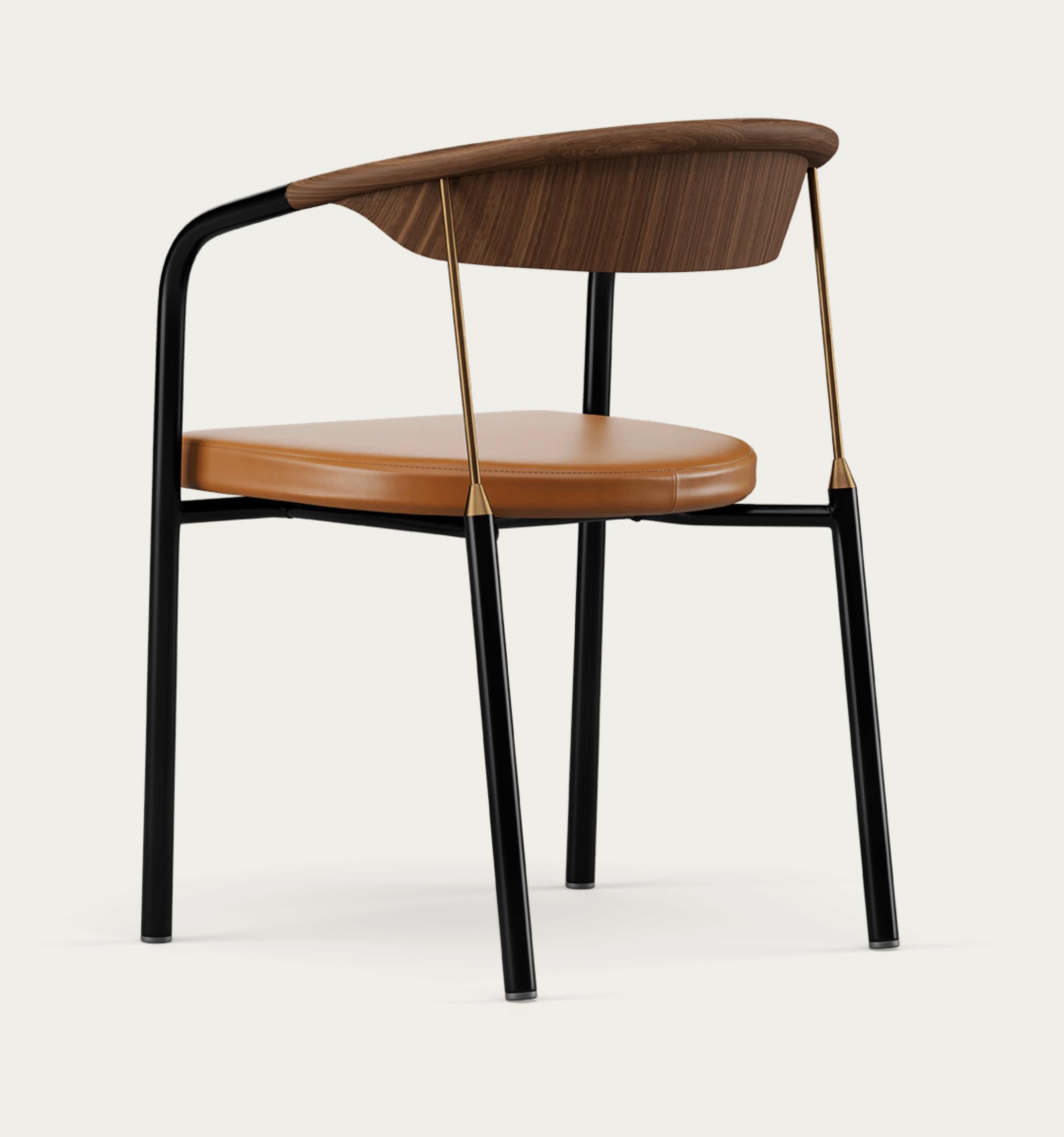 Danish Henrik Tengler Chairman Wood Types: Walnut Upholstery:Cognac For One Collection For Sale