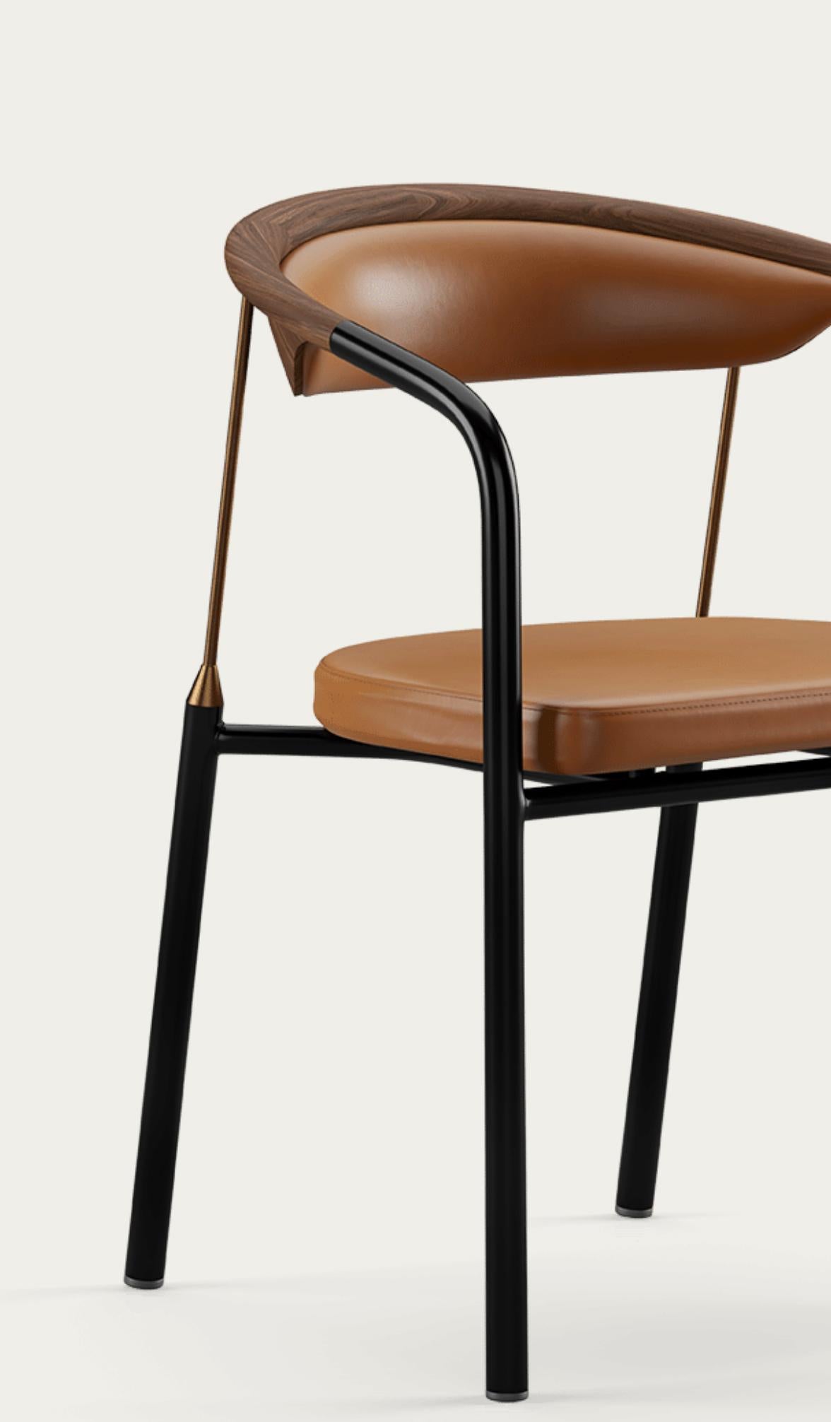 Henrik Tengler Chairman Wood Types: Walnut Upholstery:Cognac For One Collection For Sale 1