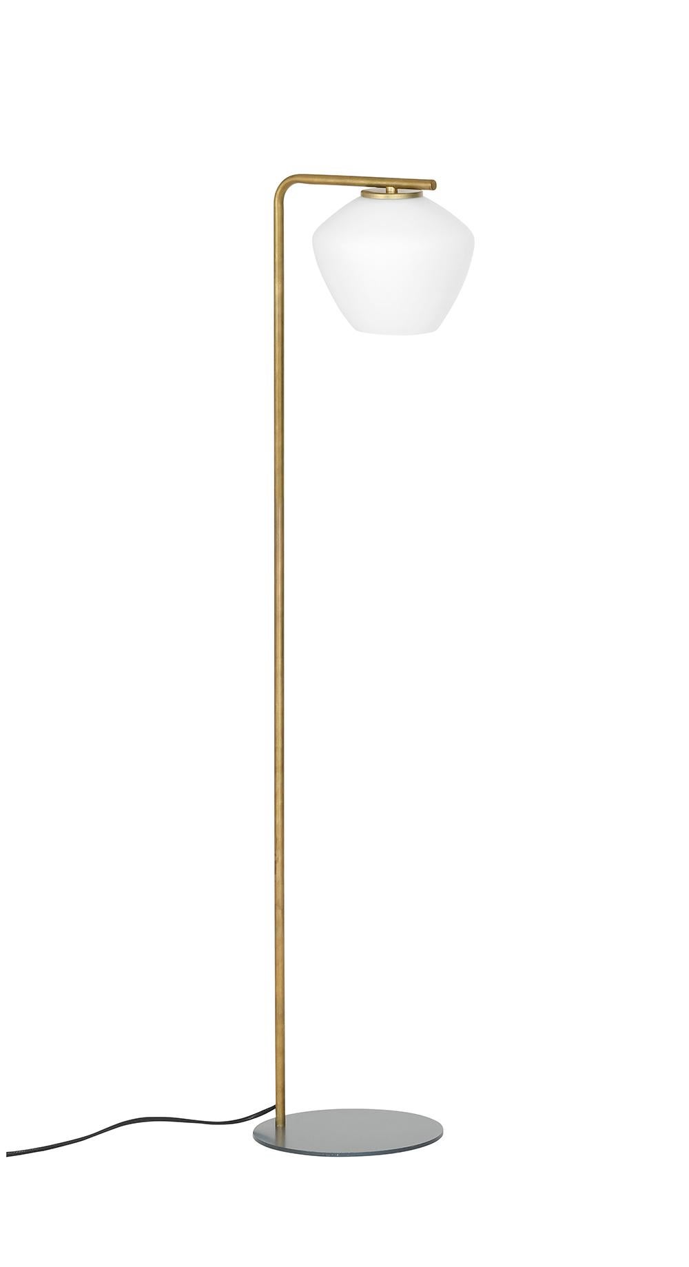 Floor lamp model DK designed by Henrik Tengler and manufactured by Konsthantverk.

The production of lamps, wall lights and floor lamps are manufactured using craftsman’s techniques with the same materials and techniques as the first