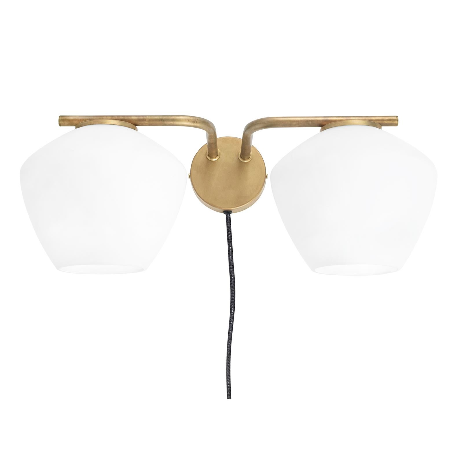 Scandinavian Modern Henrik Tengler DK Two Arms Wall Lamp by Konsthantverk For Sale