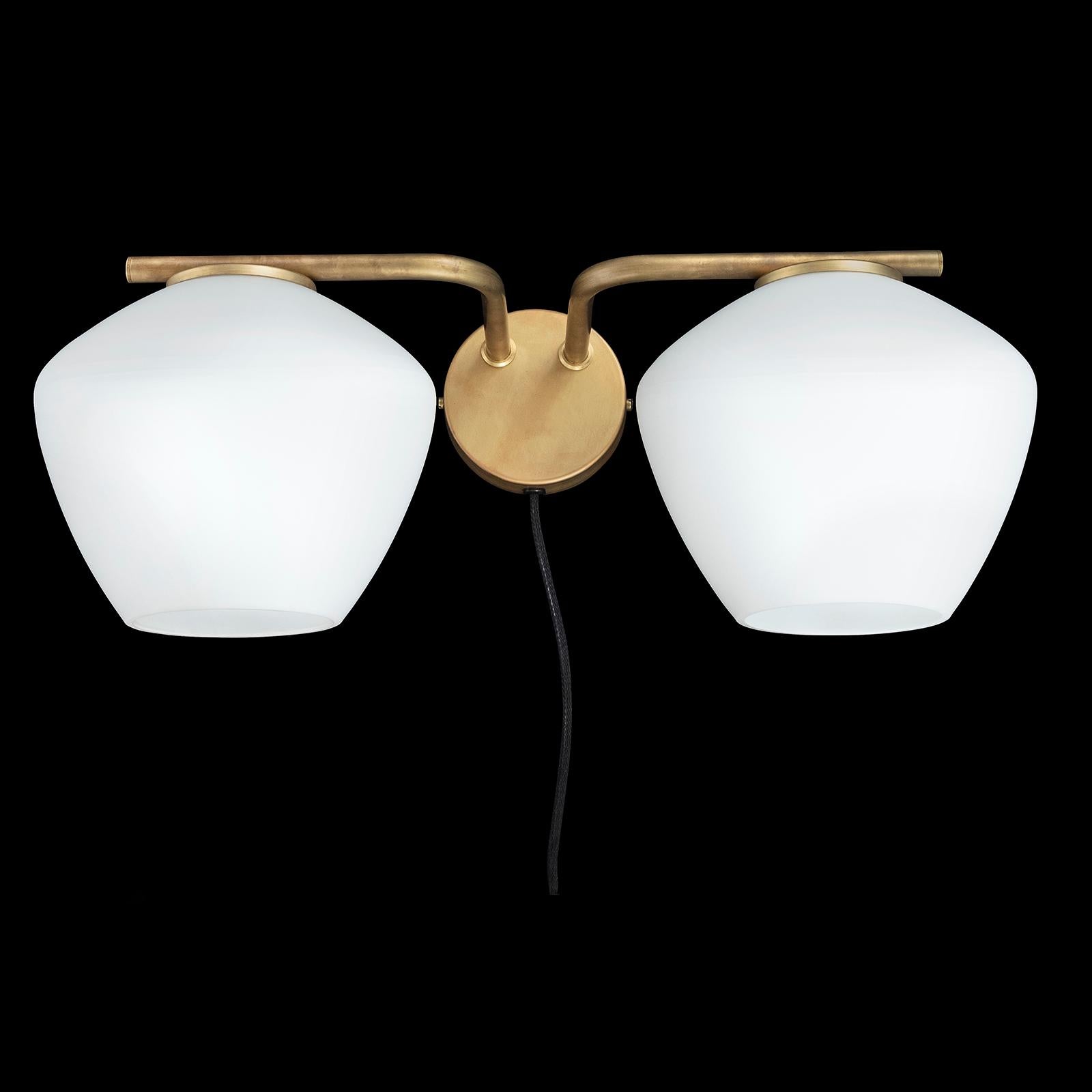 Swedish Henrik Tengler DK Two Arms Wall Lamp by Konsthantverk For Sale