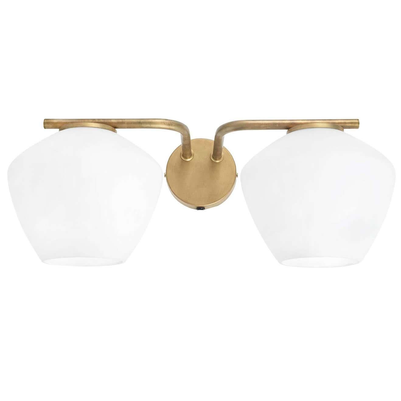 Henrik Tengler DK Two Arms Wall Lamp by Konsthantverk In New Condition For Sale In Barcelona, Barcelona