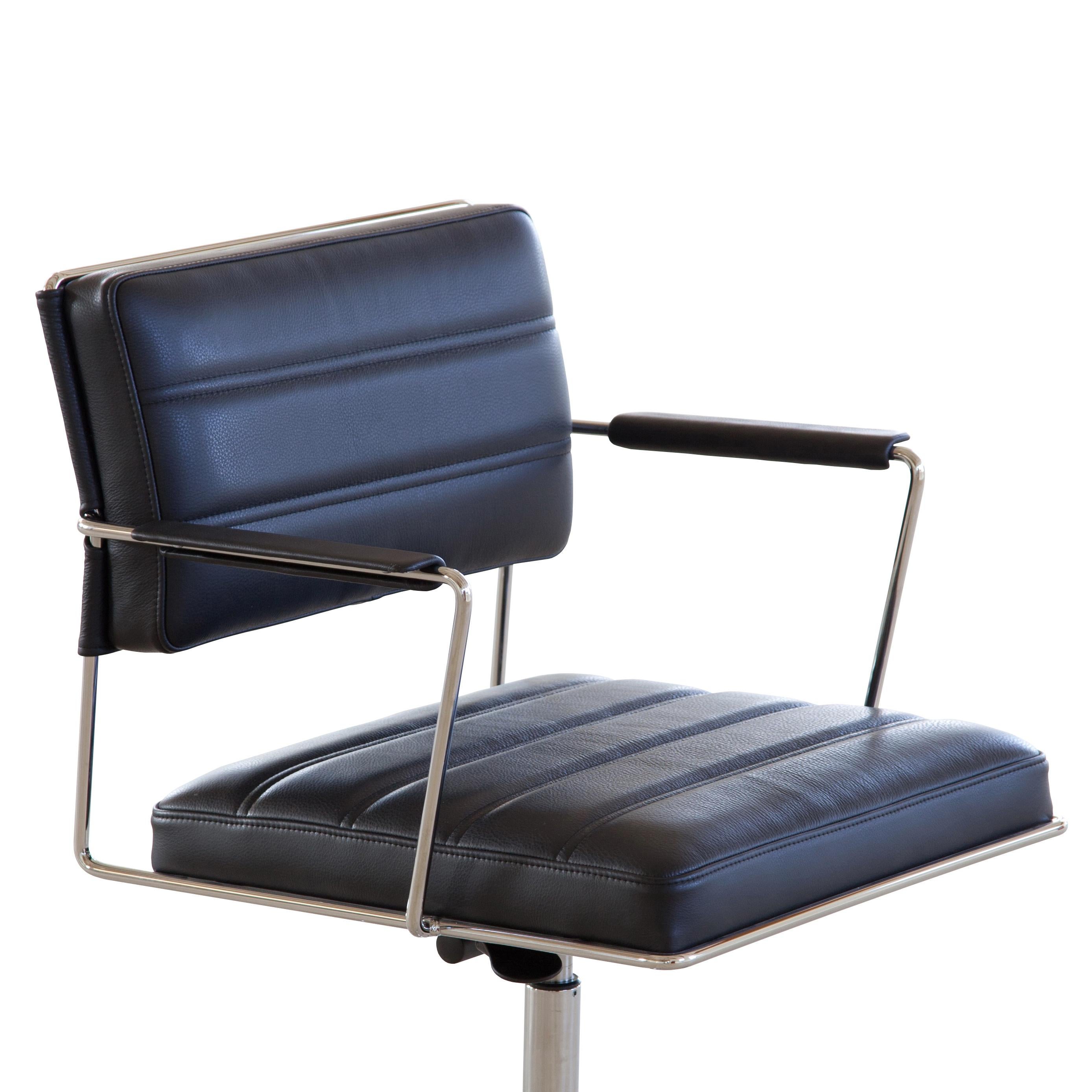 Mid-Century Modern Henrik Tengler, HT 2014 Brown Leather Time Chair by One Collection