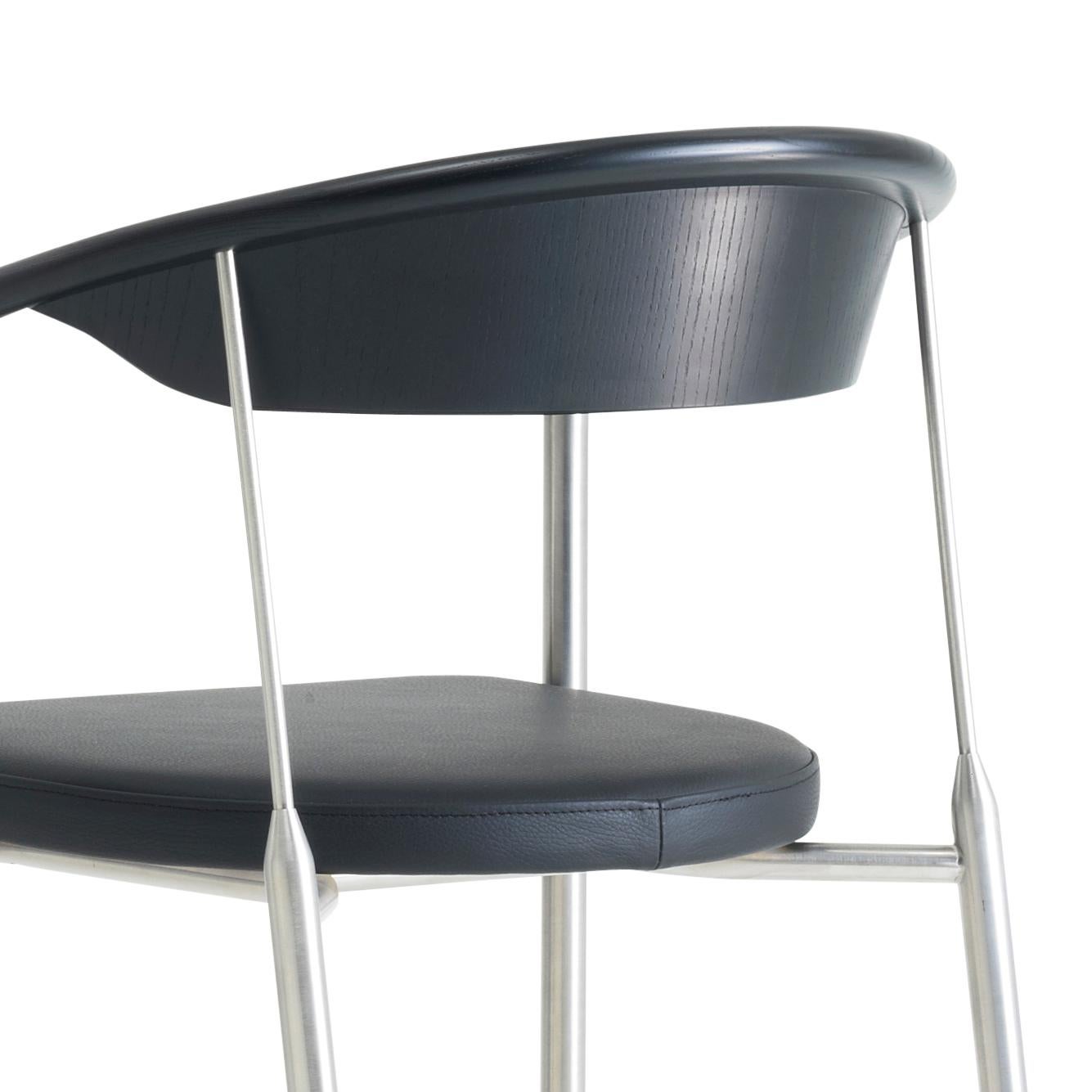 Mid-Century Modern Henrik Tengler, HT 6101 Black Leather Chairman Chair, by One Collection