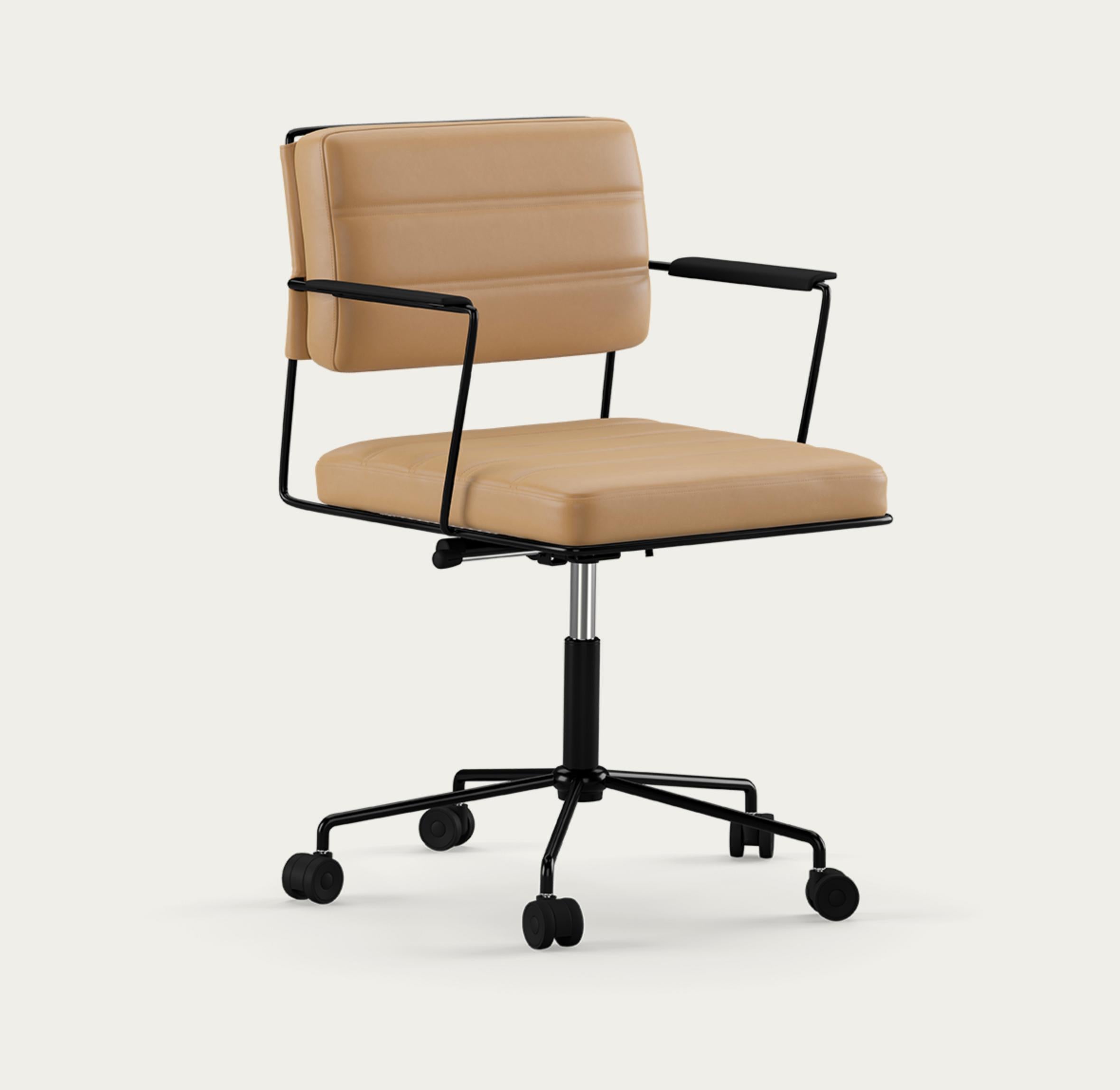 Henrik Tengler Time Chair Fram Black Upholstery Sand For One Collection 

La Time Chair, conçue par Henrik Tengler en 2012, est une chaise de conférence dynamique et confortable. Son design s'écarte délibérément des tendances passagères, adoptant