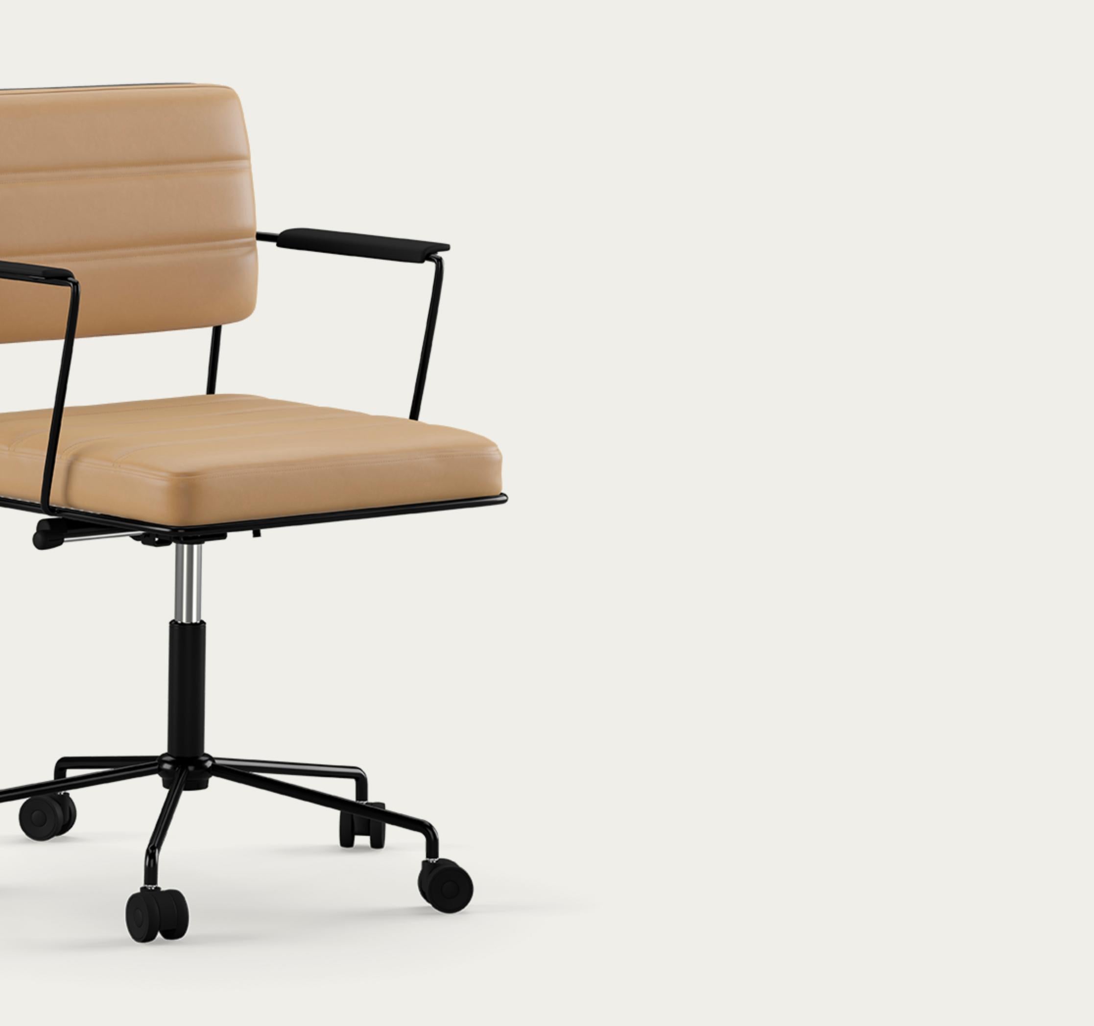 Mid-Century Modern Henrik Tengler Time Chair Fram Black Upholstery Sand For One Collection en vente