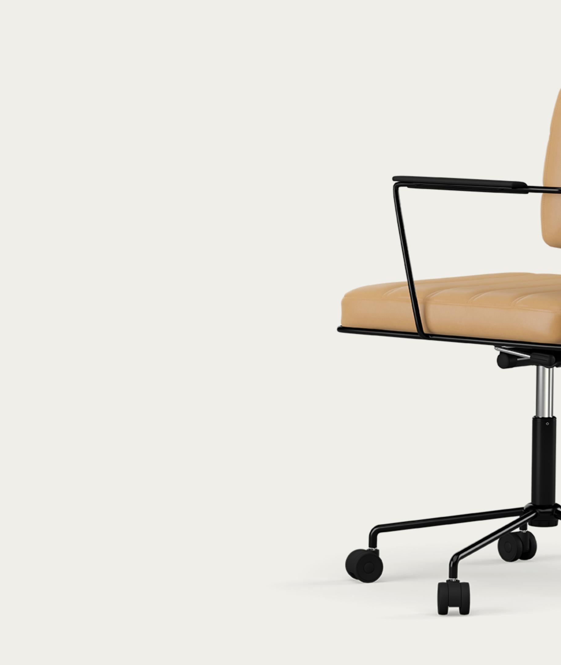 Chrome Henrik Tengler Time Chair Fram Black Upholstery Sand For One Collection en vente