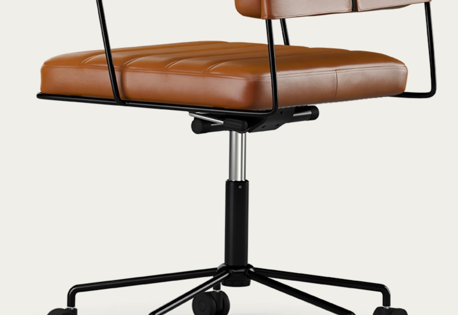 XXIe siècle et contemporain Henrik Tengler Time Chair Cadre : Noir Rembourrage : Cognac For One Collection en vente