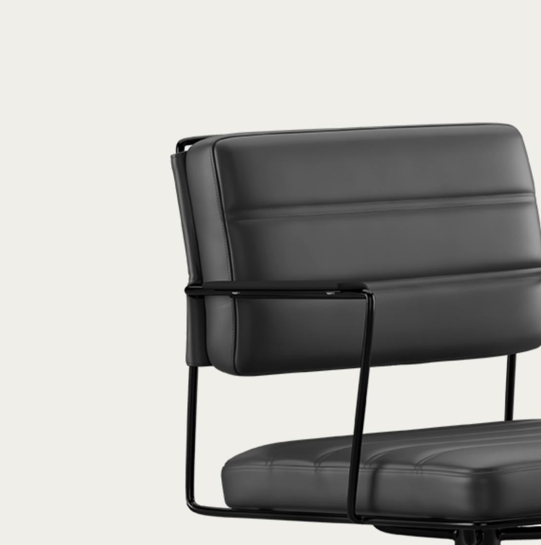 Henrik Tengler Time Chair Rahmen: Schwarz, Polsterung: Schwarz für eine Kollektion im Angebot 4