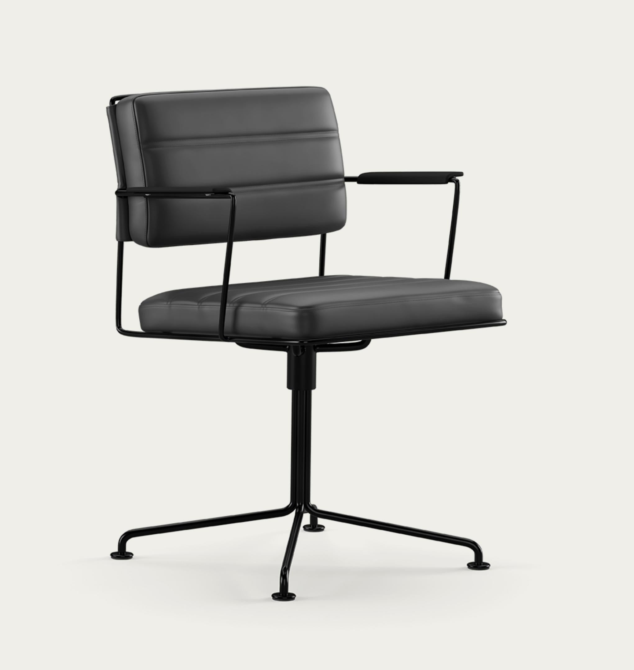 Henrik Tengler Time Chair Rahmen: Schwarz, Polsterung: Schwarz für eine Kollektion (Dänisch) im Angebot