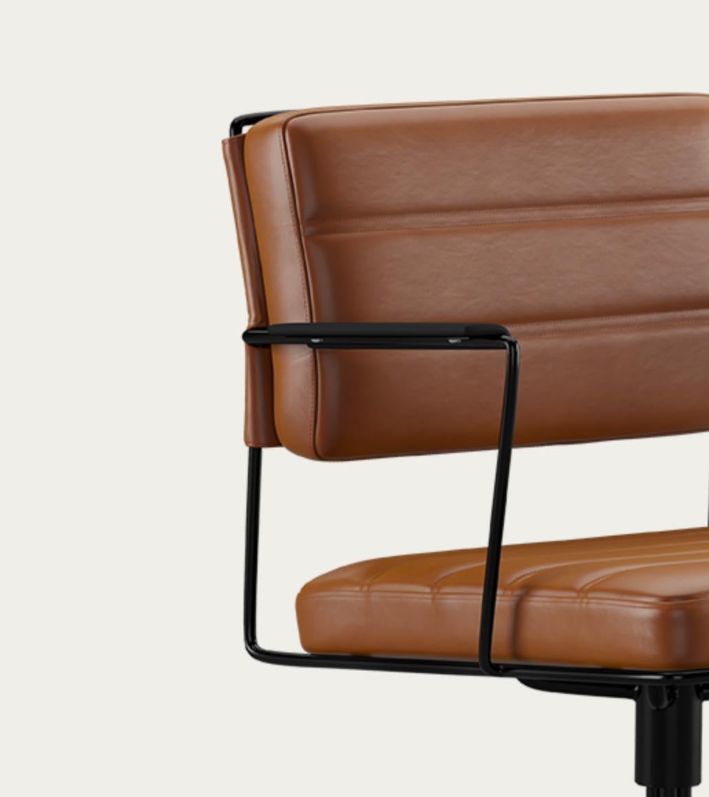 Henrik Tengler Silla Time Estructura: Negro, Tapicería: Coñac Colección For One en venta 3